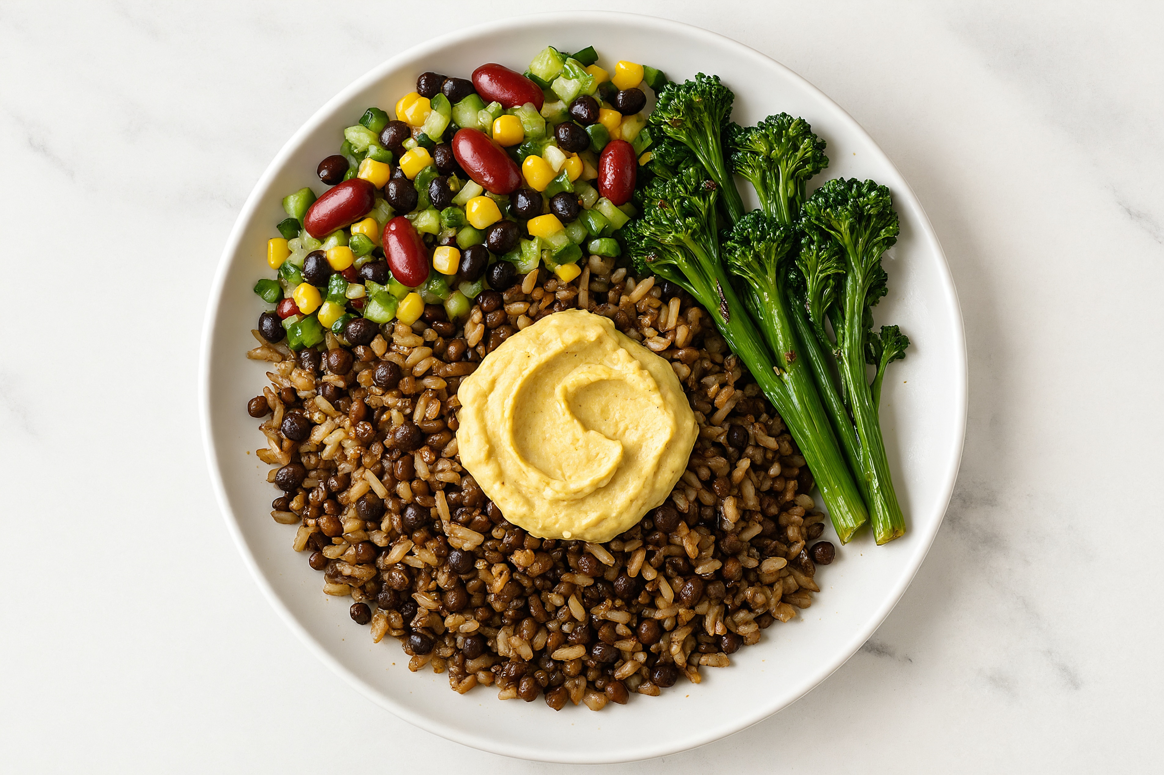 Garden  Baby Broccoli + Cucumber Corn Black Bean Salad Bowl