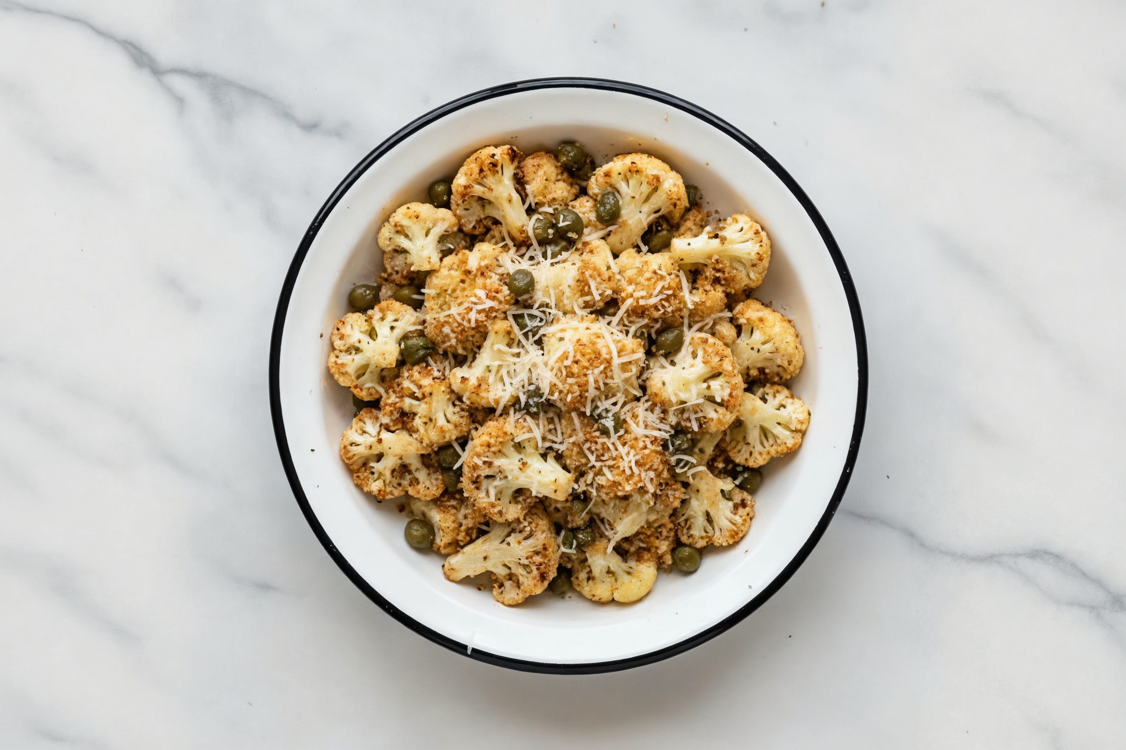 Cauliflower Cacio e Pepe Bowl with Grated Parmesan Cheese