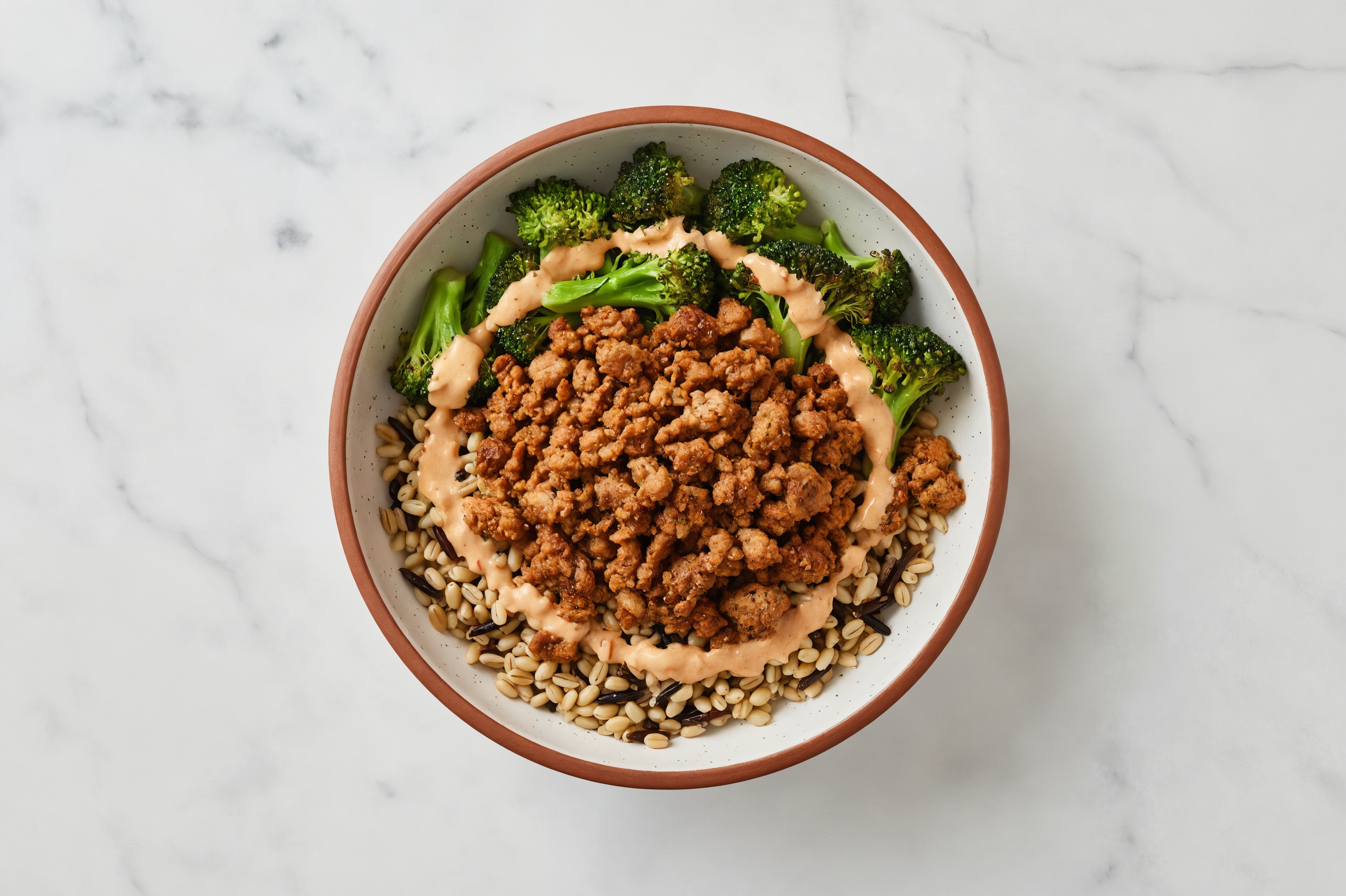 Ground Turkey & Broccoli Grain Bowl with Thousand Island