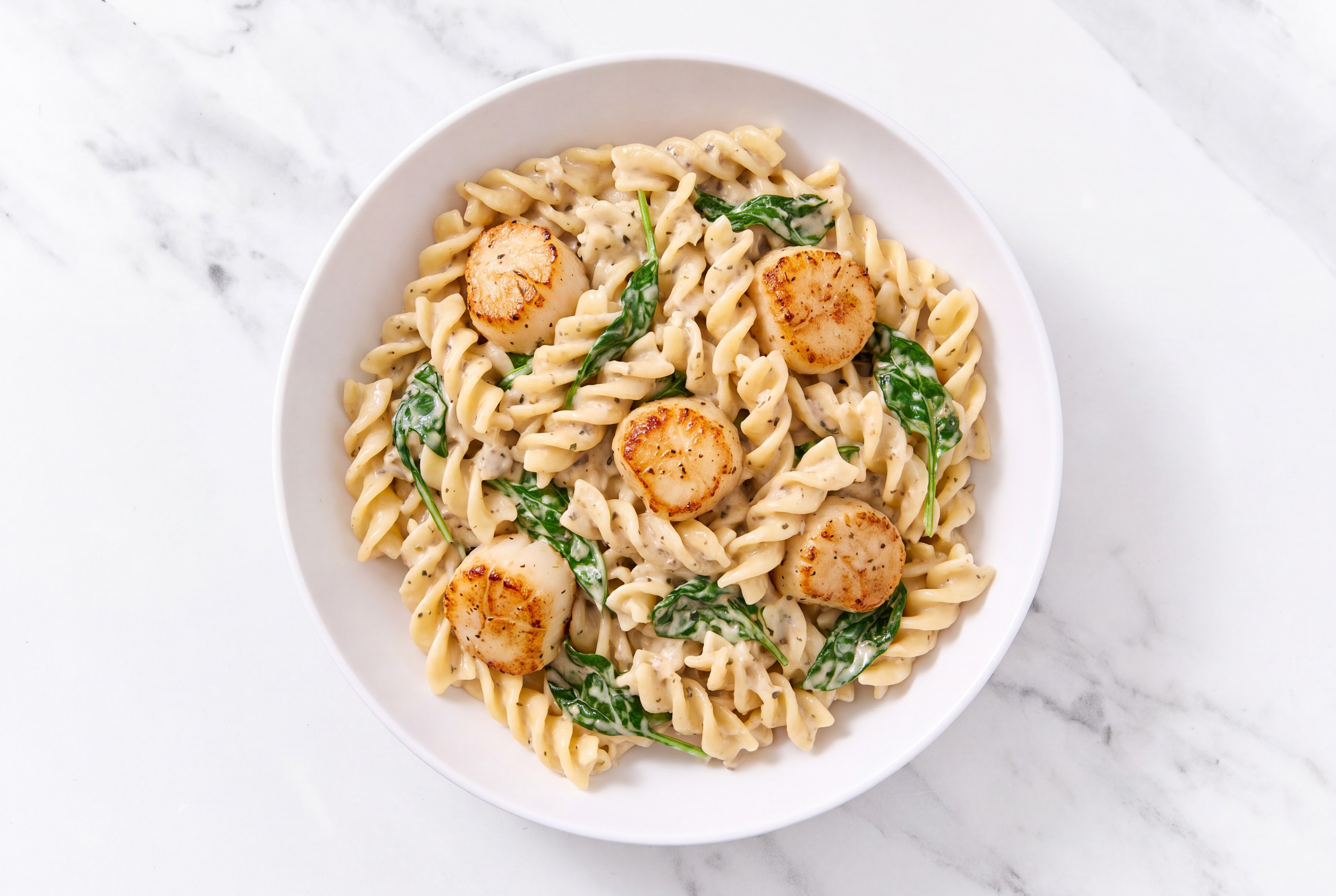 Hearty Scallop Truffle with Baby Spinach