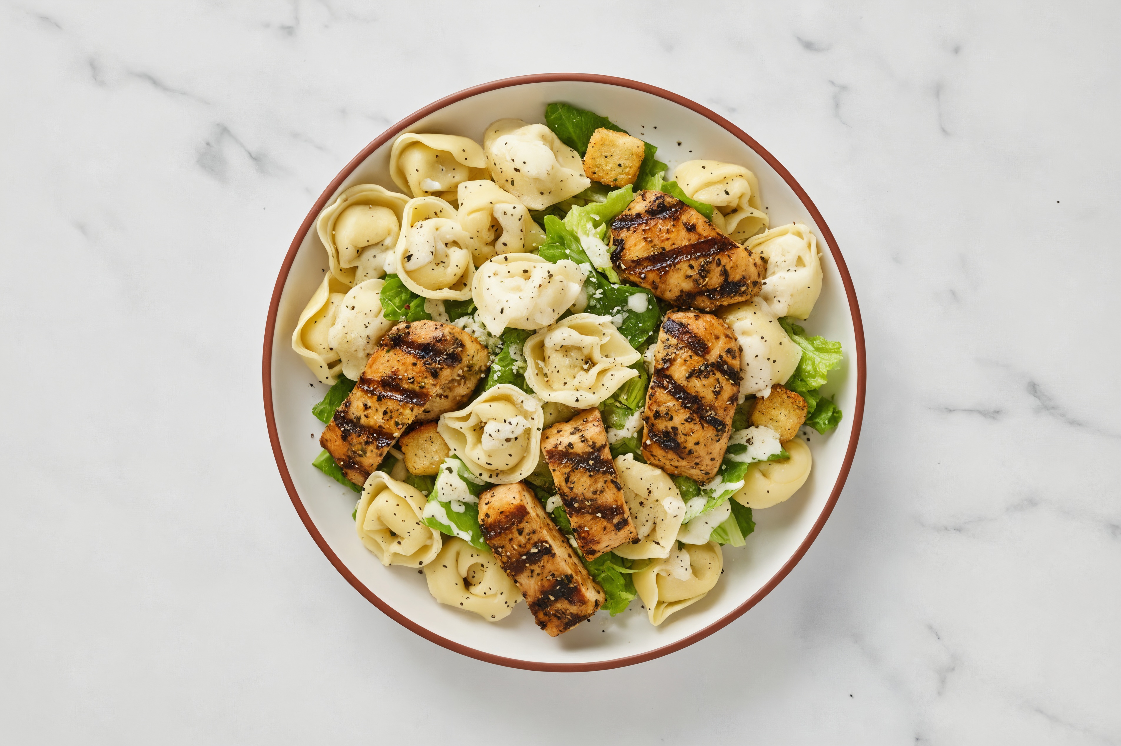 Mediterranean Grilled Chicken Breast Caesar Tortelloni Pasta Salad