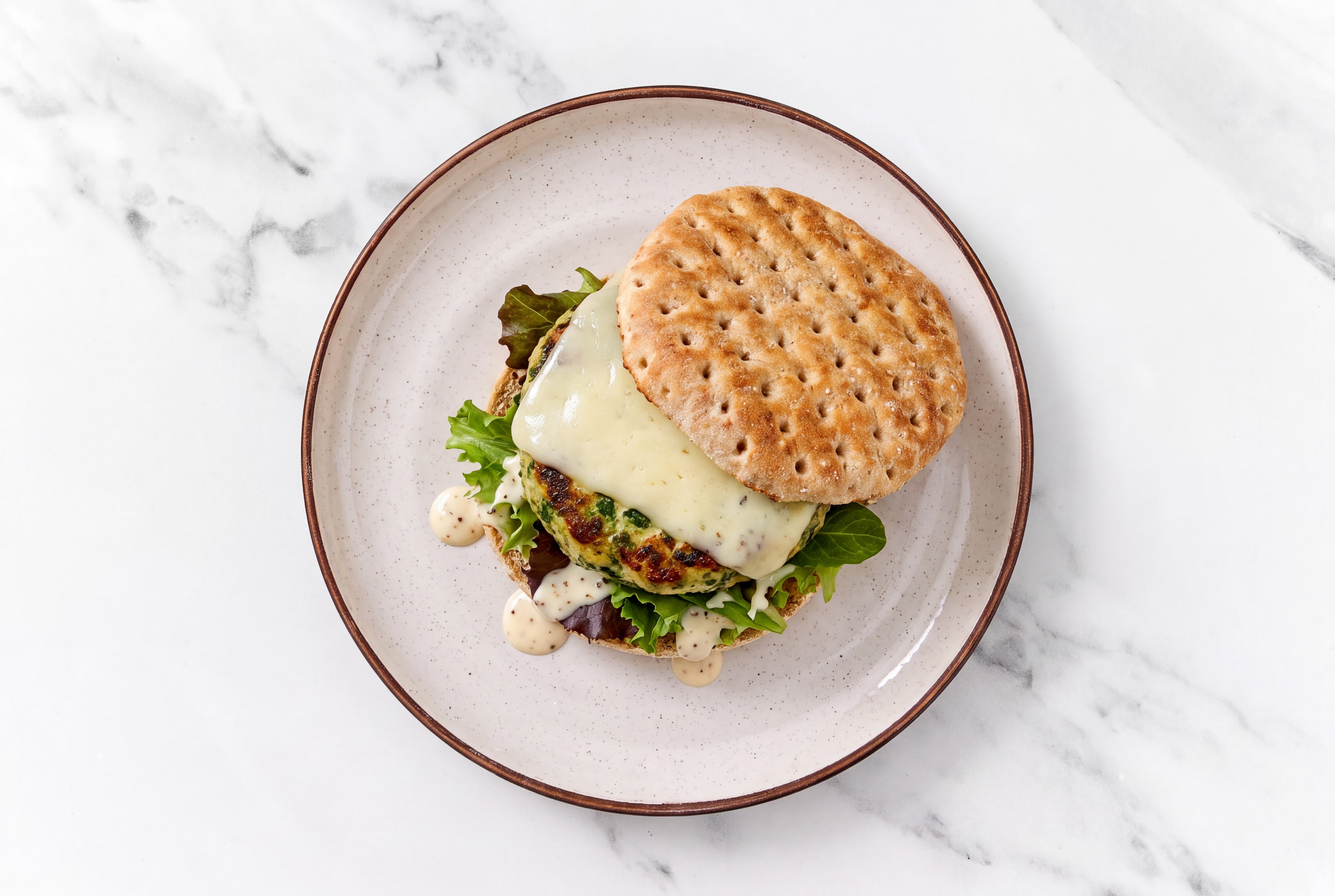 Creamy Feta Turkey Cheeseburger