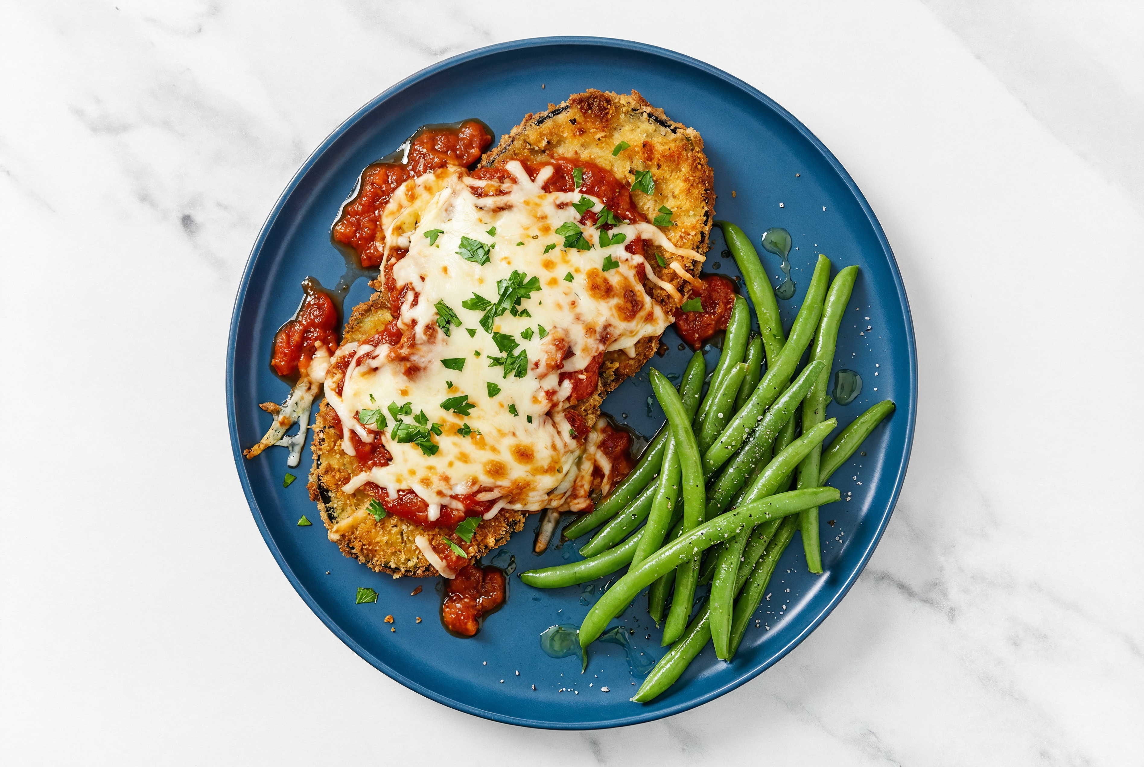 Eggplant Parmesan with Green Beans