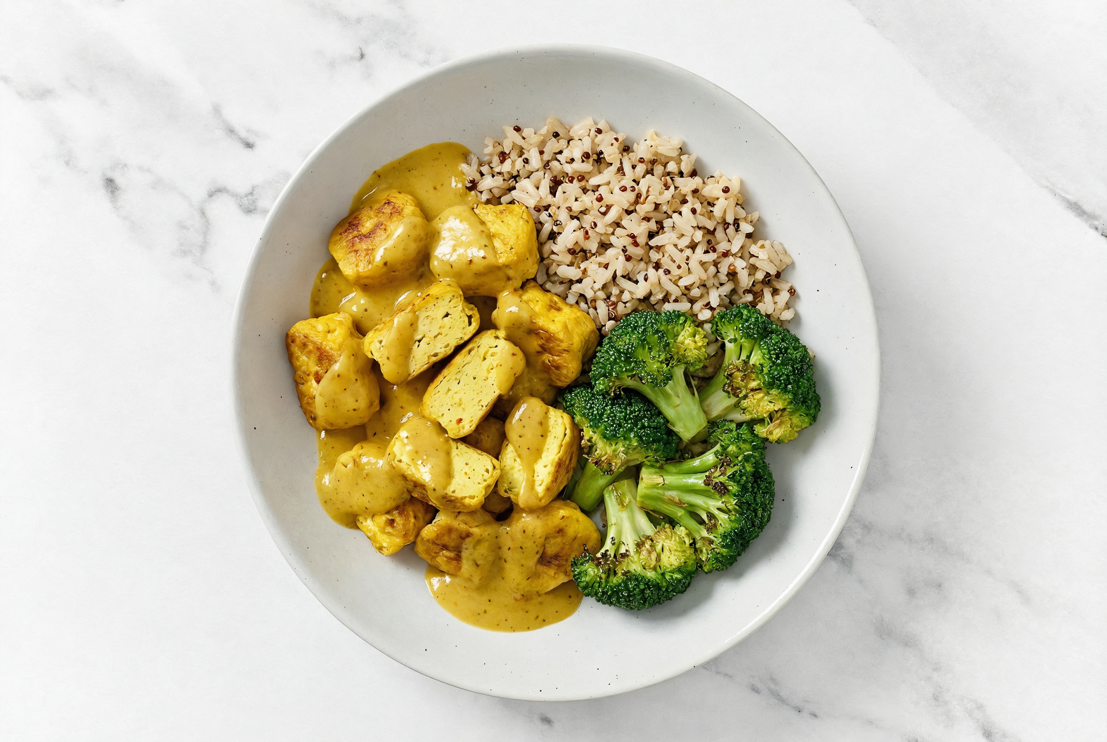 Lemongrass Curry Tofu + Organic Broccoli Rice Bowl