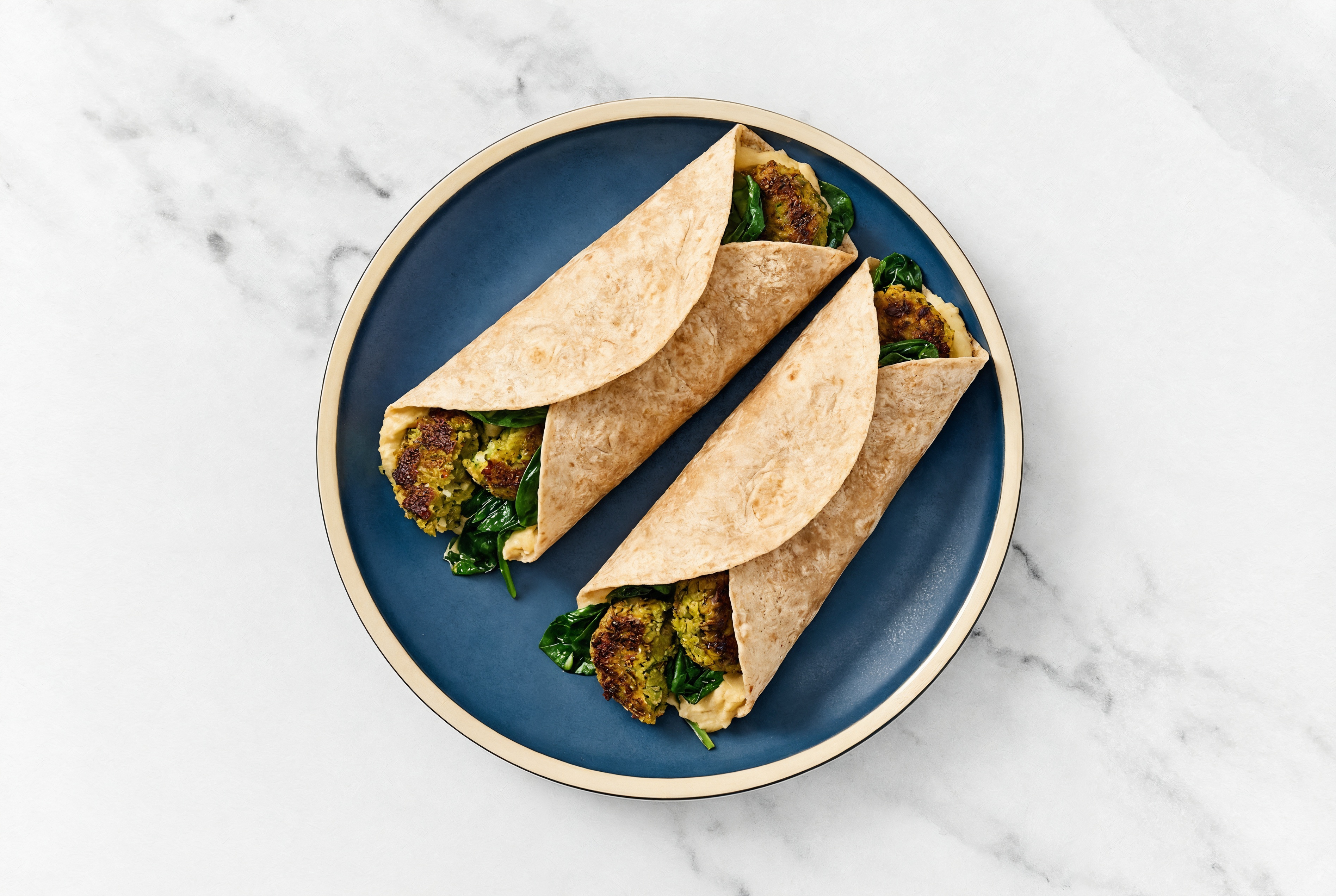 Falafel & Spinach Wrap with Olive Oil Sea Salt Hummus