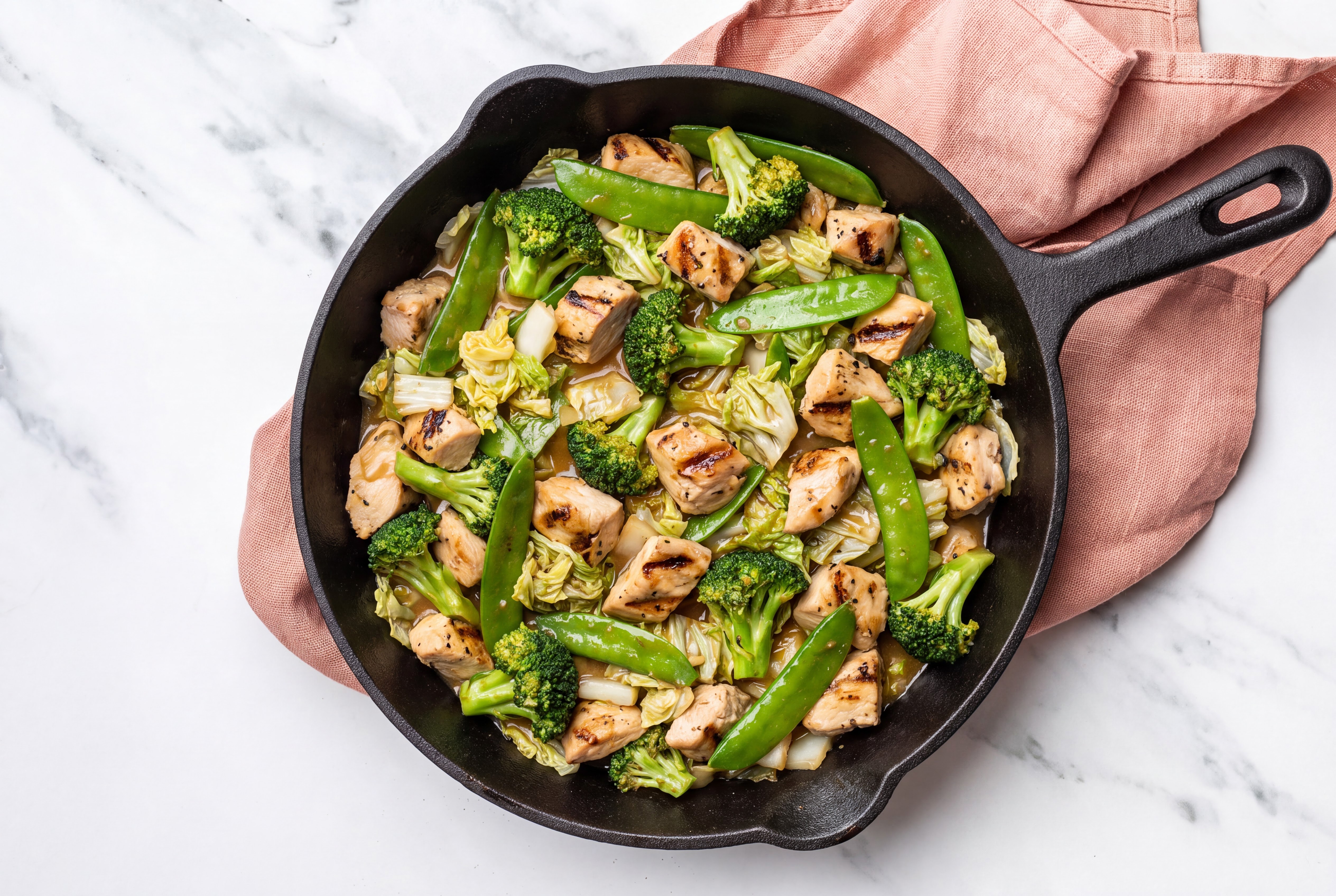 Ginger Chicken Stir Fry + Bone Broth Rice