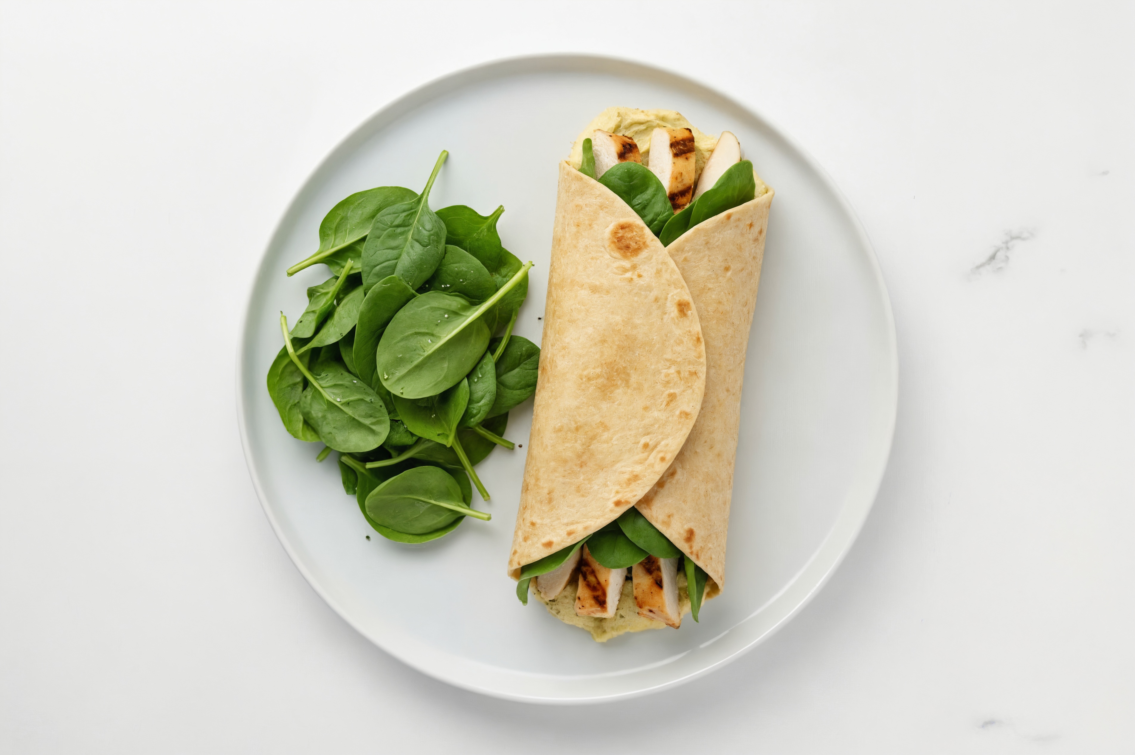 Whole Grain Seasoned Grilled Chicken Breast + Lemon Dill Hummus Wrap