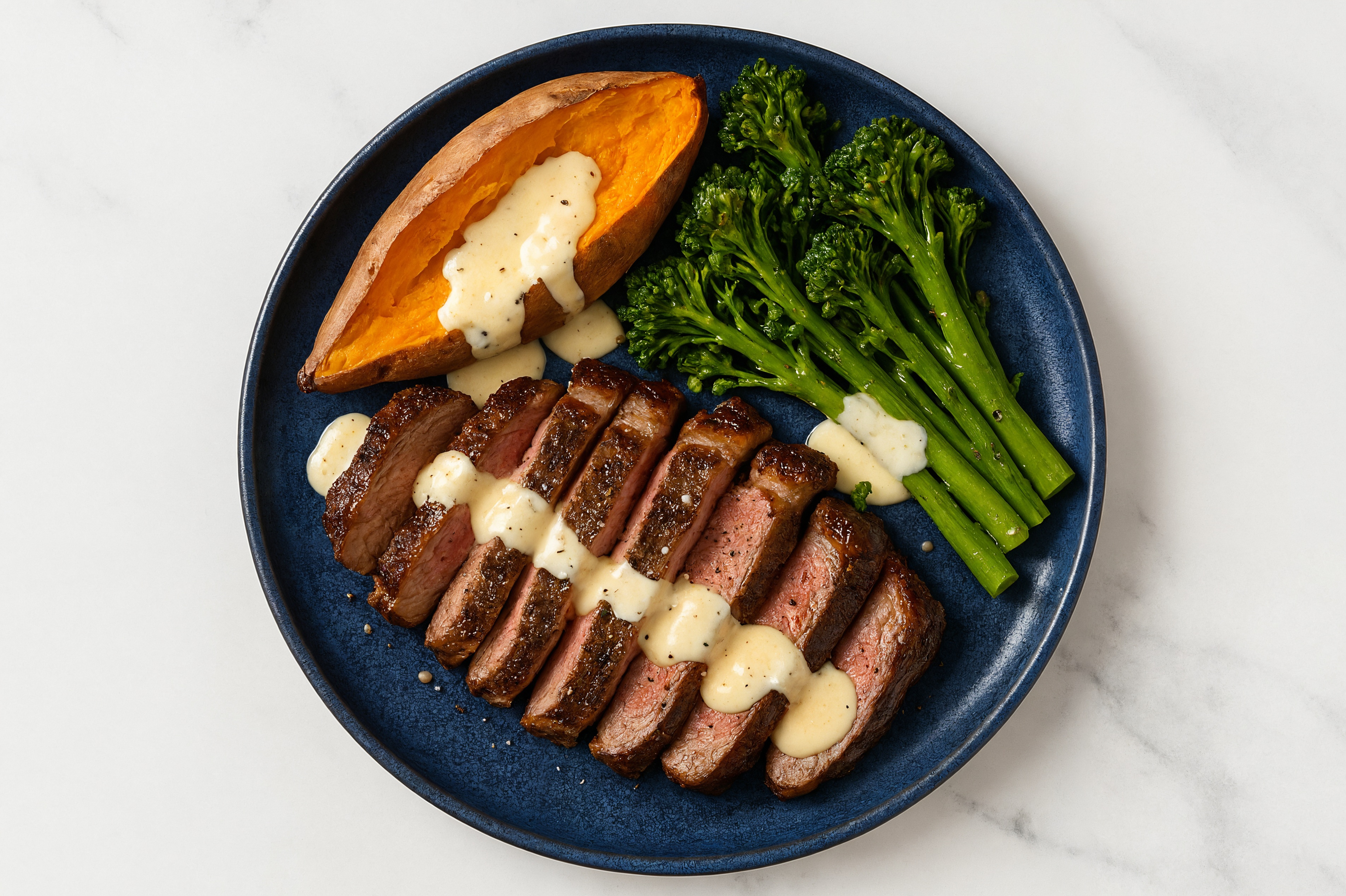 Ribeye with Sweet Potato + Creamy Horseradish