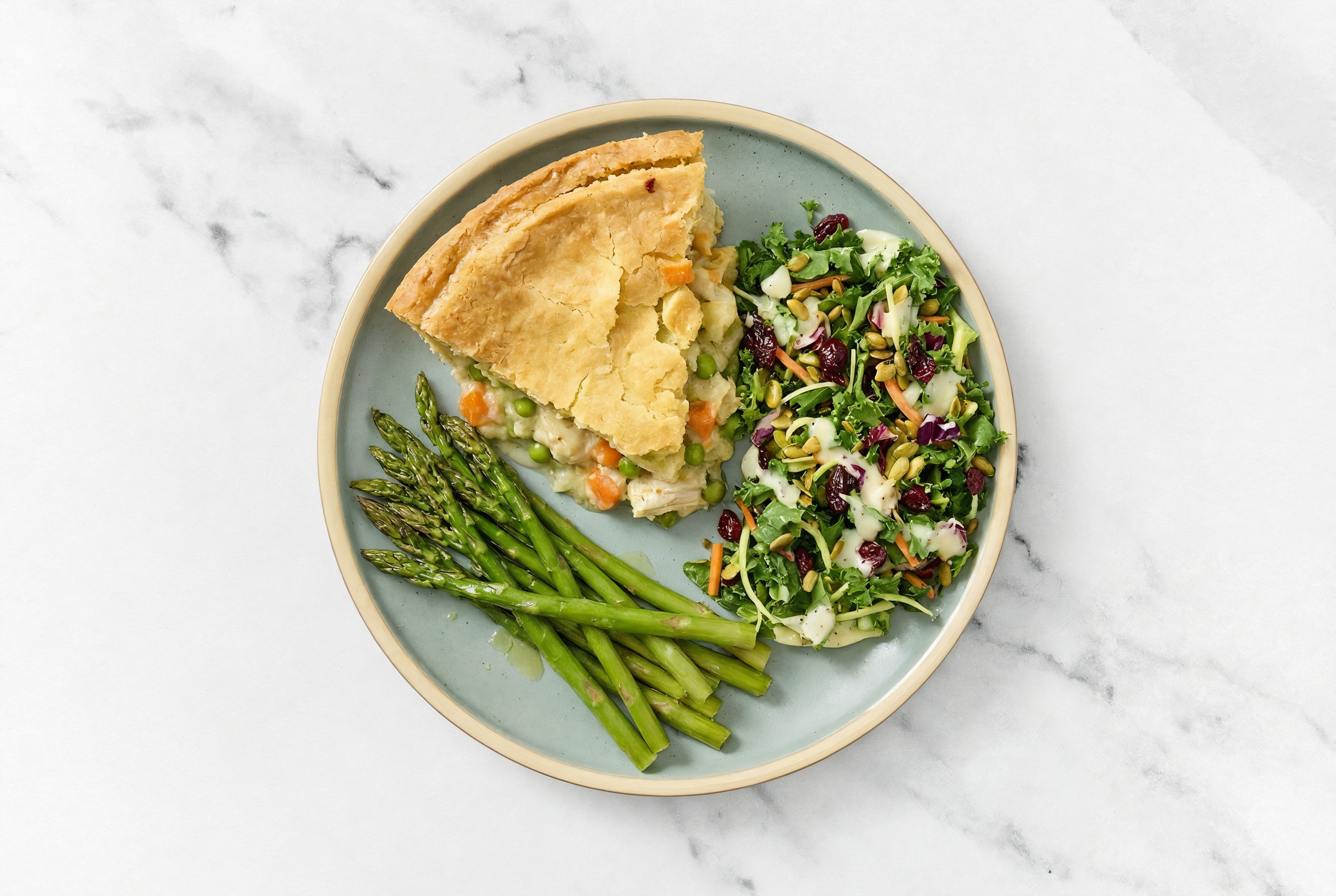 Chicken Pot Pie with Asparagus & Kale Salad