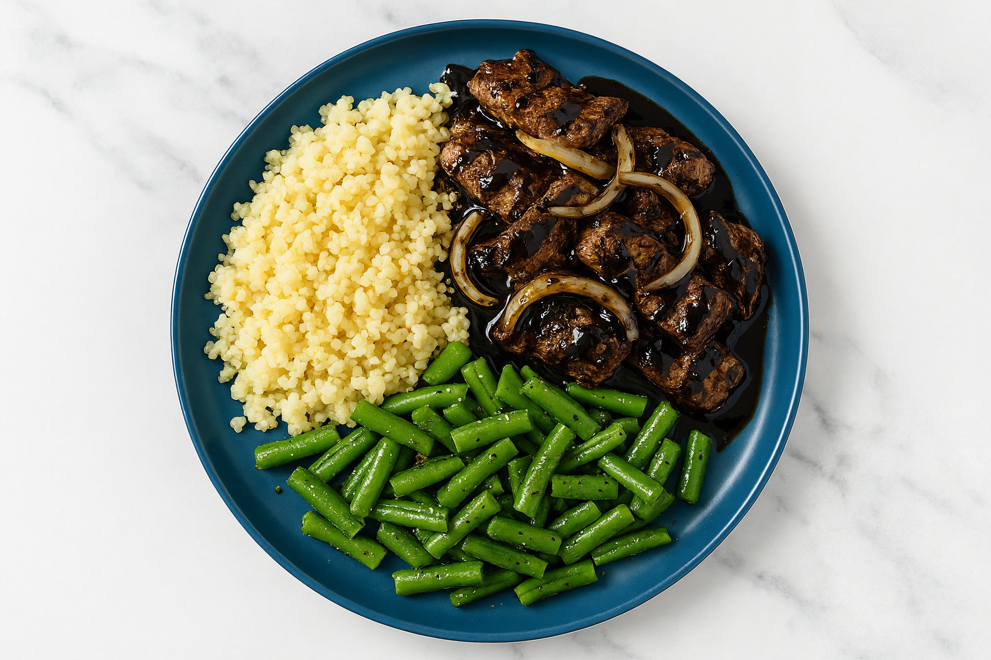 Barbacoa Beef over Couscous + Balsamic Drizzle