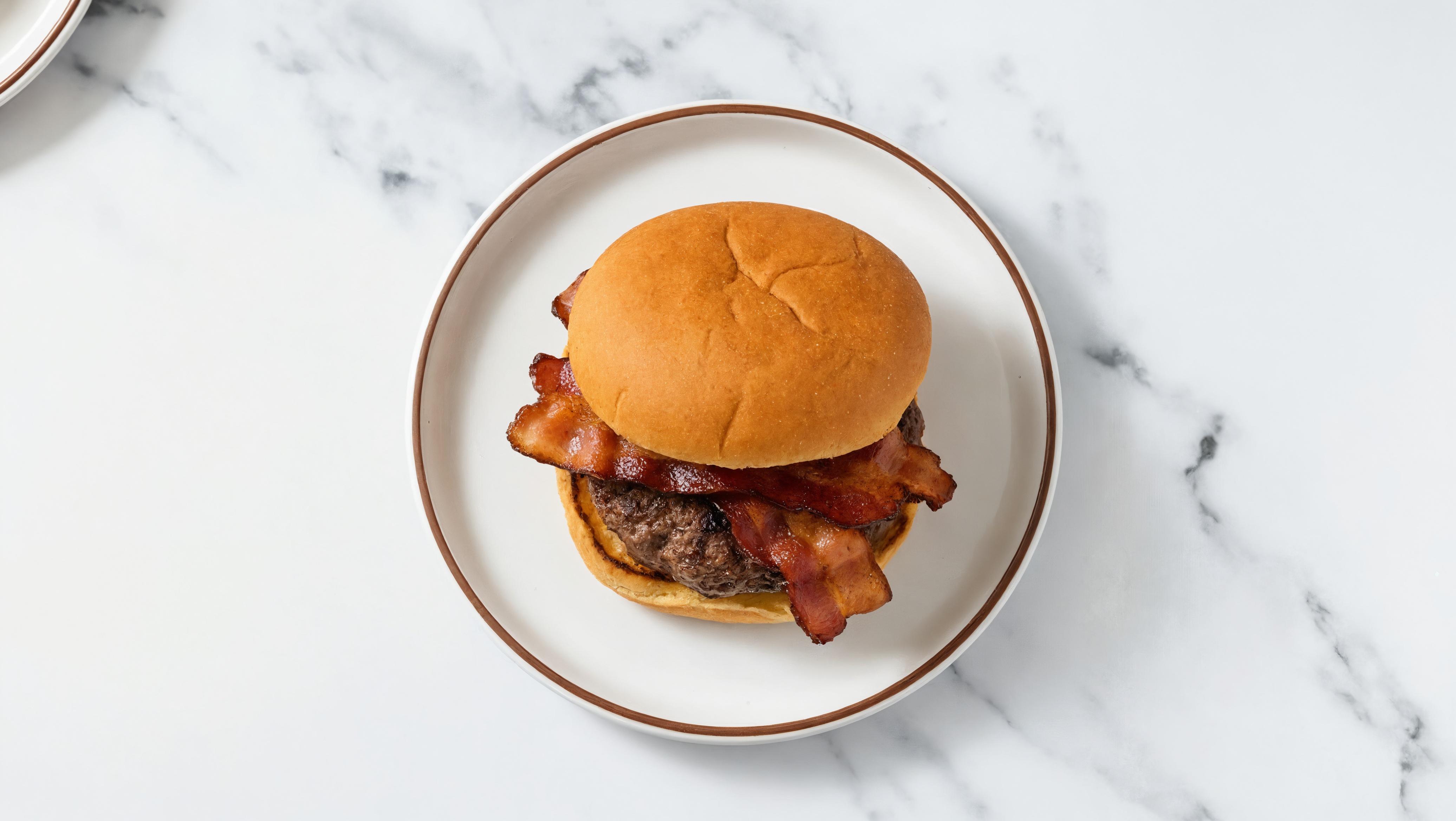 Maple Bacon Burger on GF Buns with Ground Beef Patties