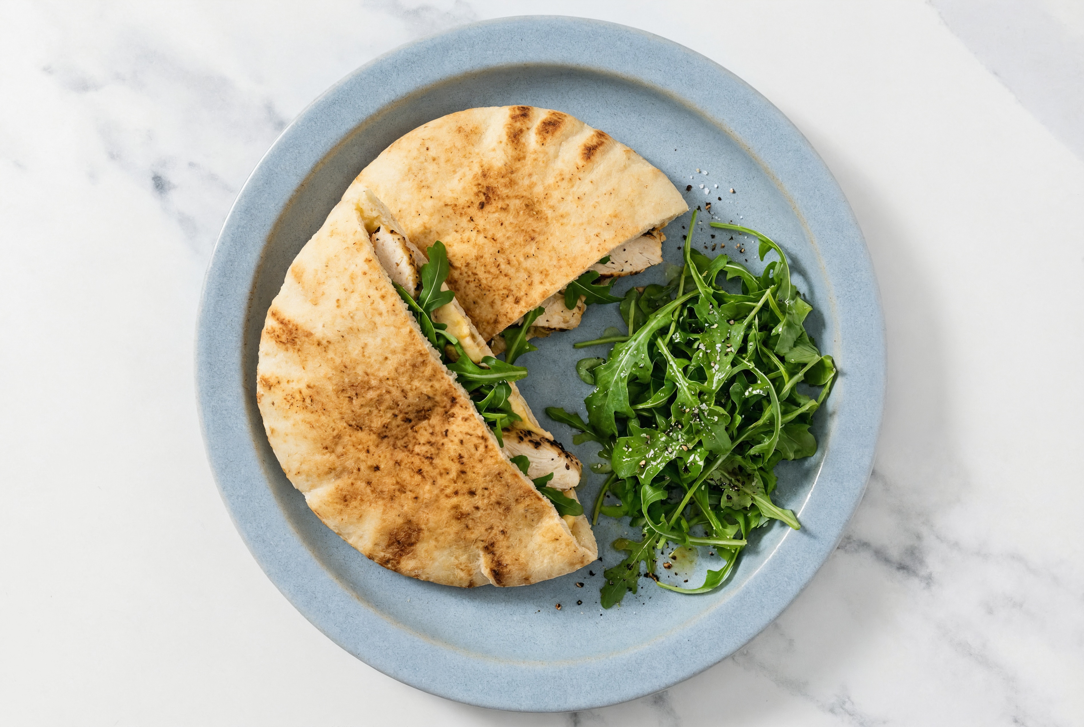 Shawarma-Inspired Seasoned Grilled Chicken Breast Traditional Pita Sandwich