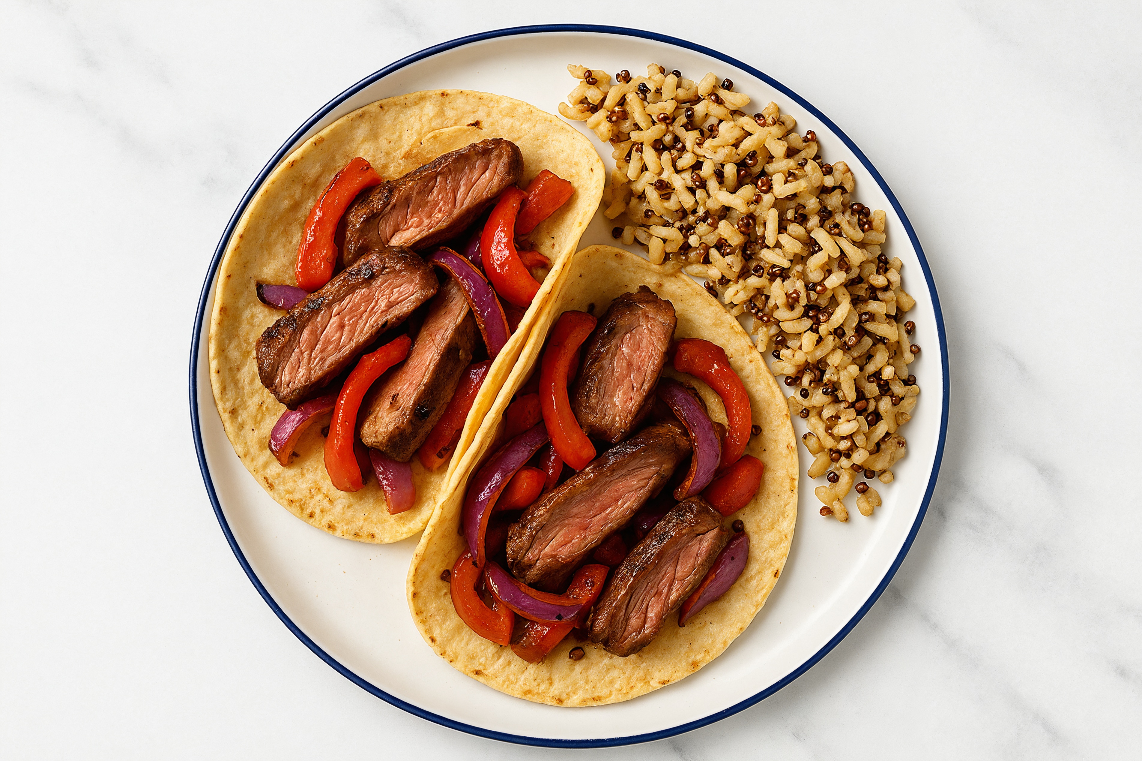 Herby XL Beef Sirloin Steak Fajita Tacos with Brown Rice