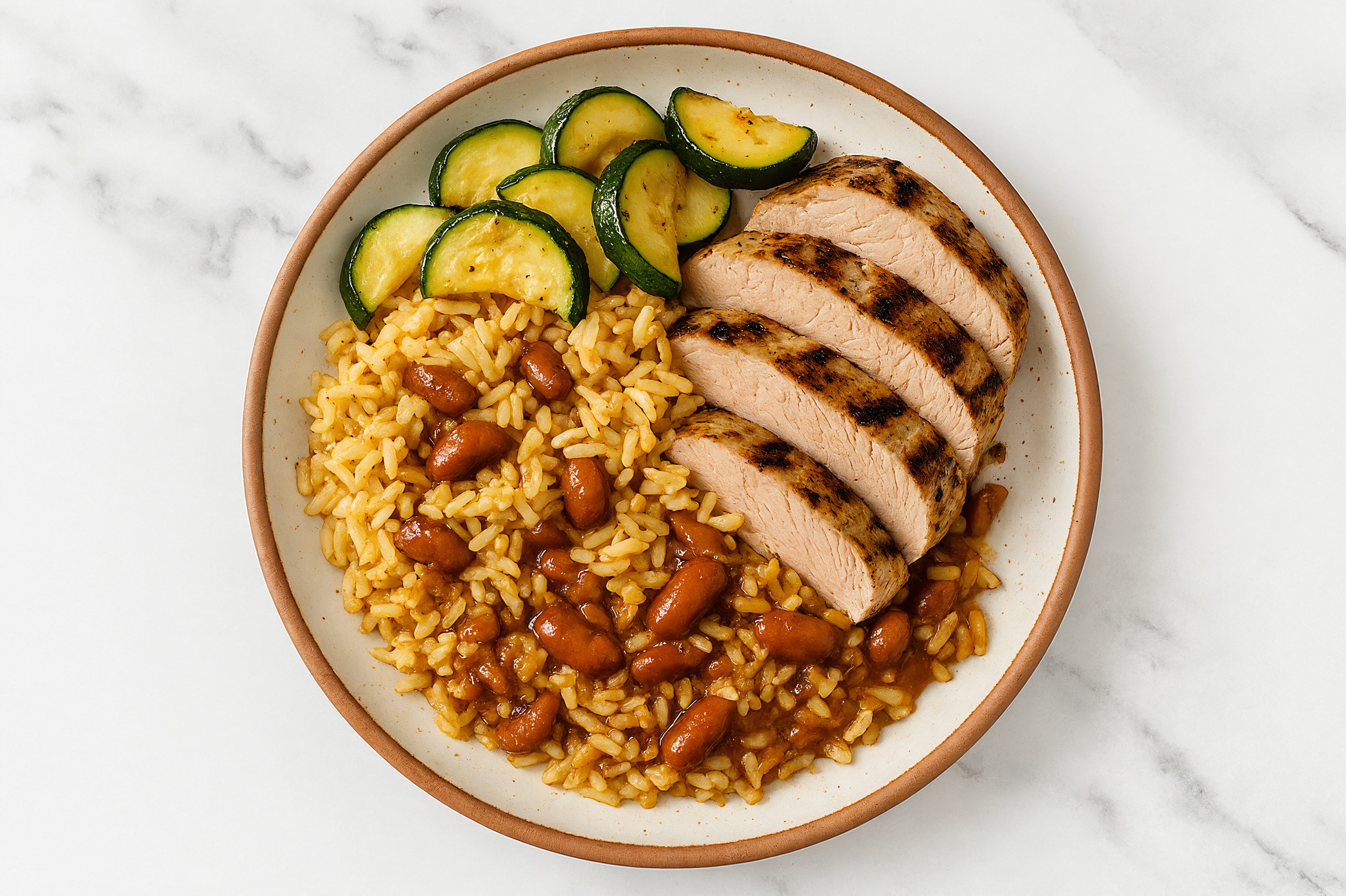 Grilled Pork Tenderloin with Red Beans + Rice