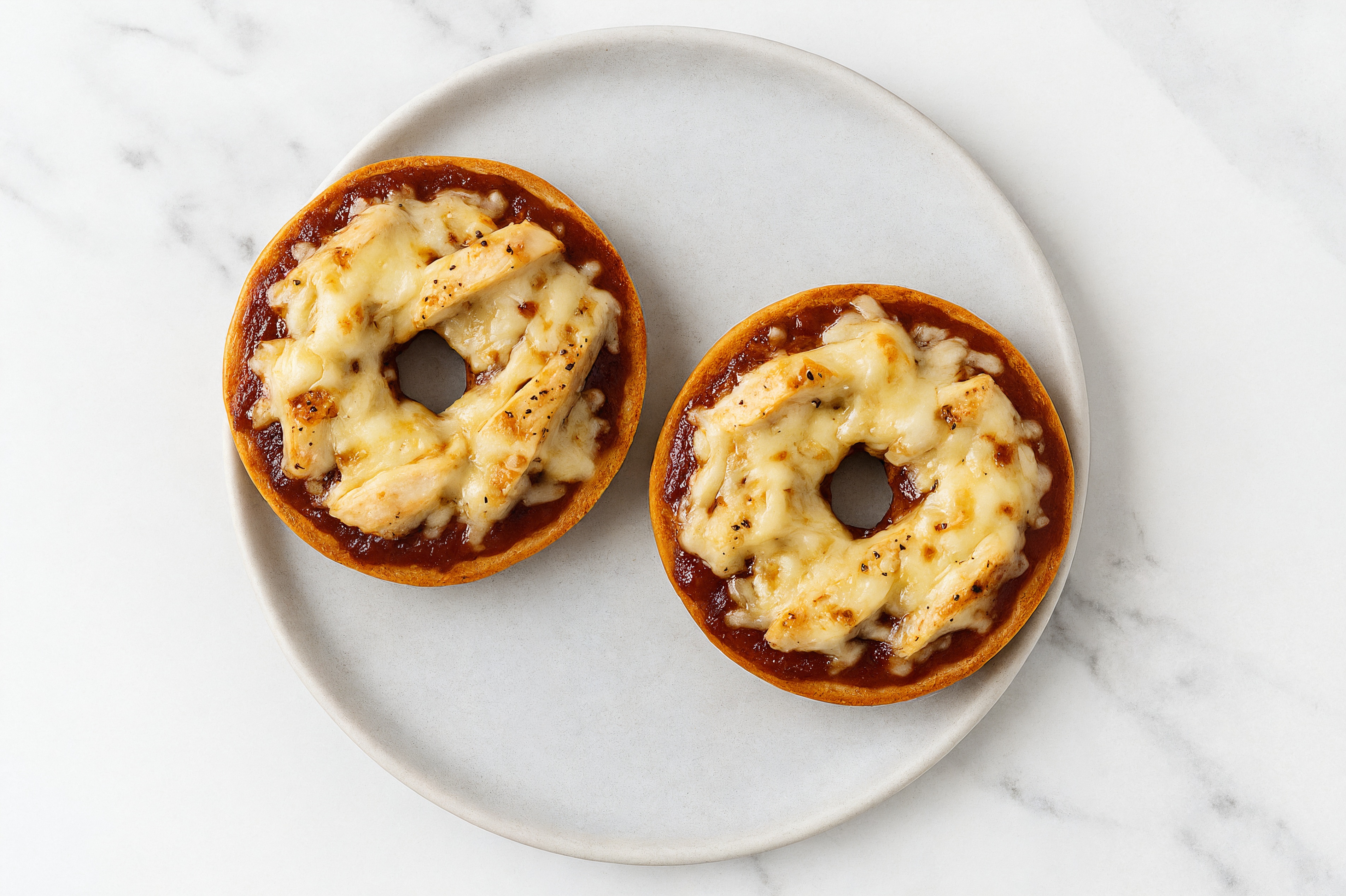 BBQ Grilled Chicken Pizza Gluten-Free Plain Bagels