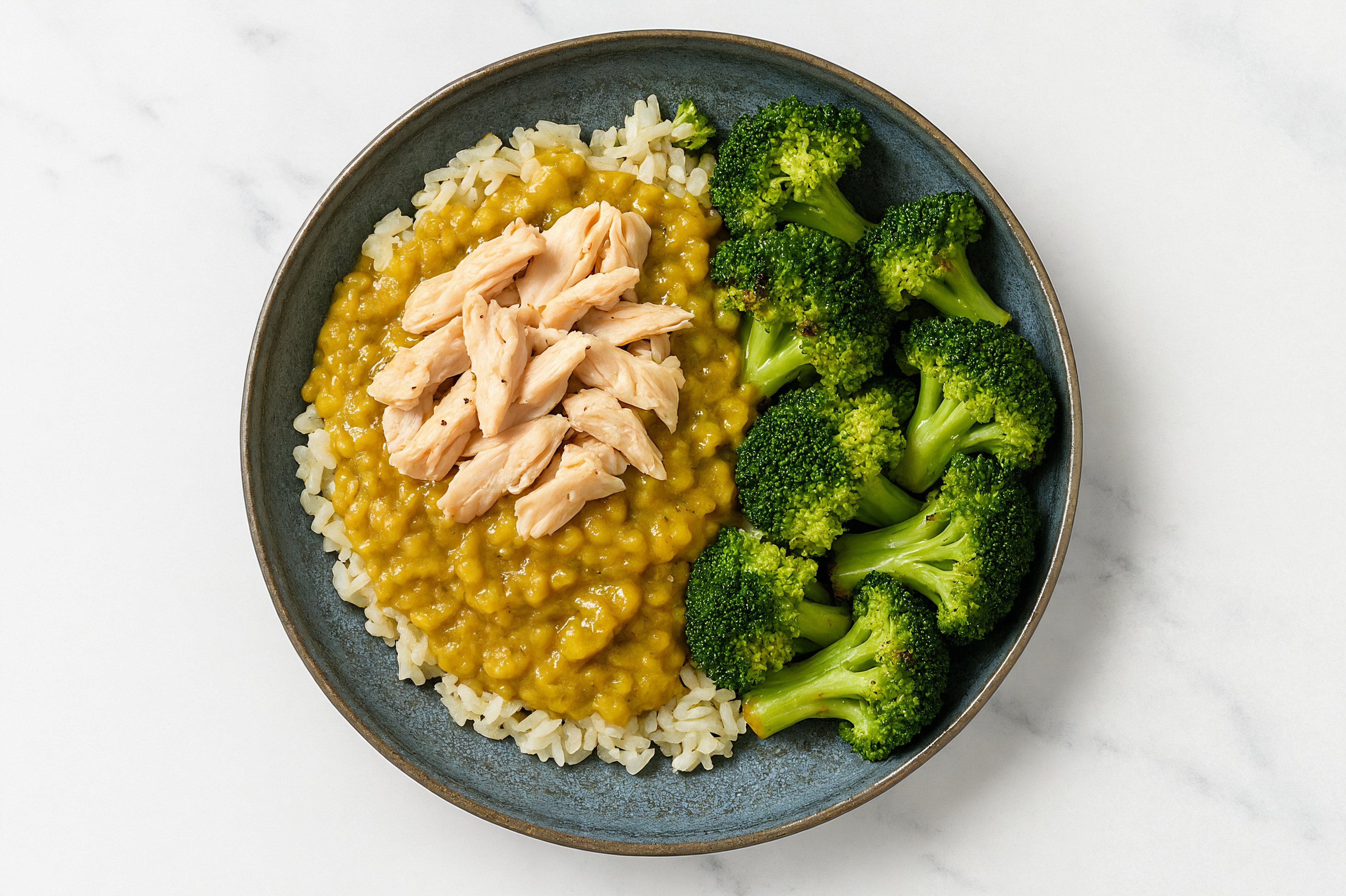 Chicken Long Grain White Rice Bowl with Yellow Lentils