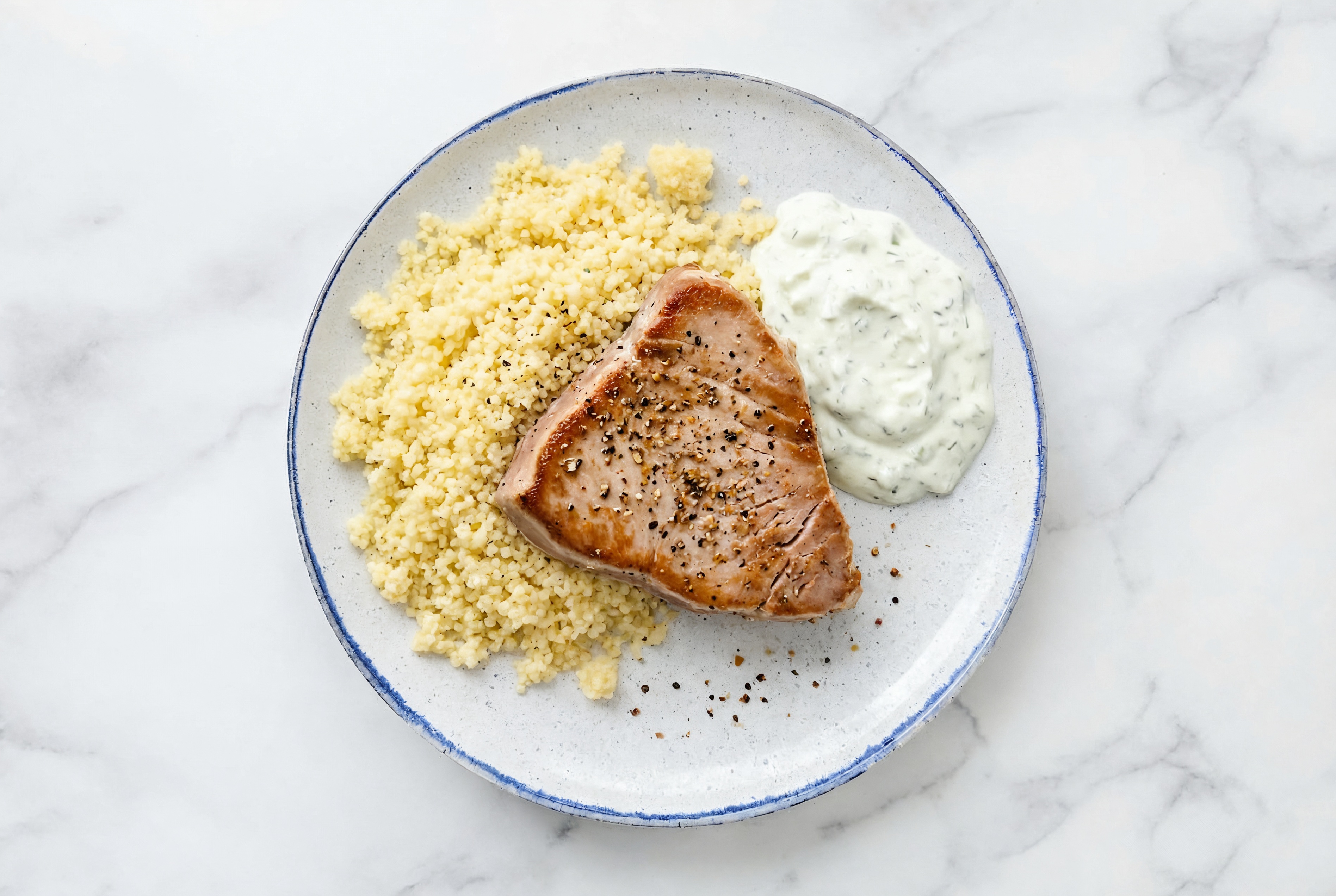 Tzatziki Tuna Steaks with Couscous