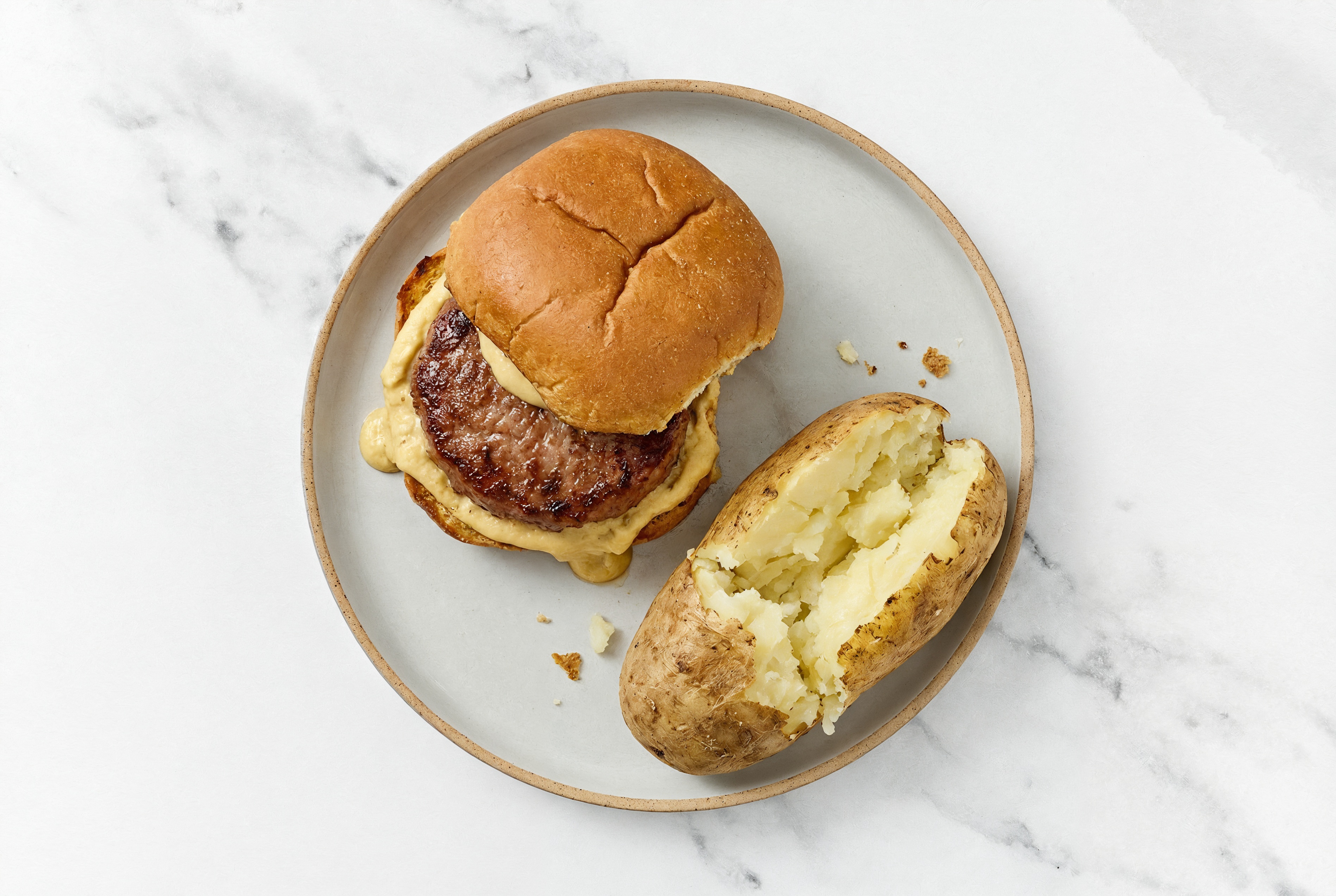 Beyond Burger with Russet Potato & Onion Hummus