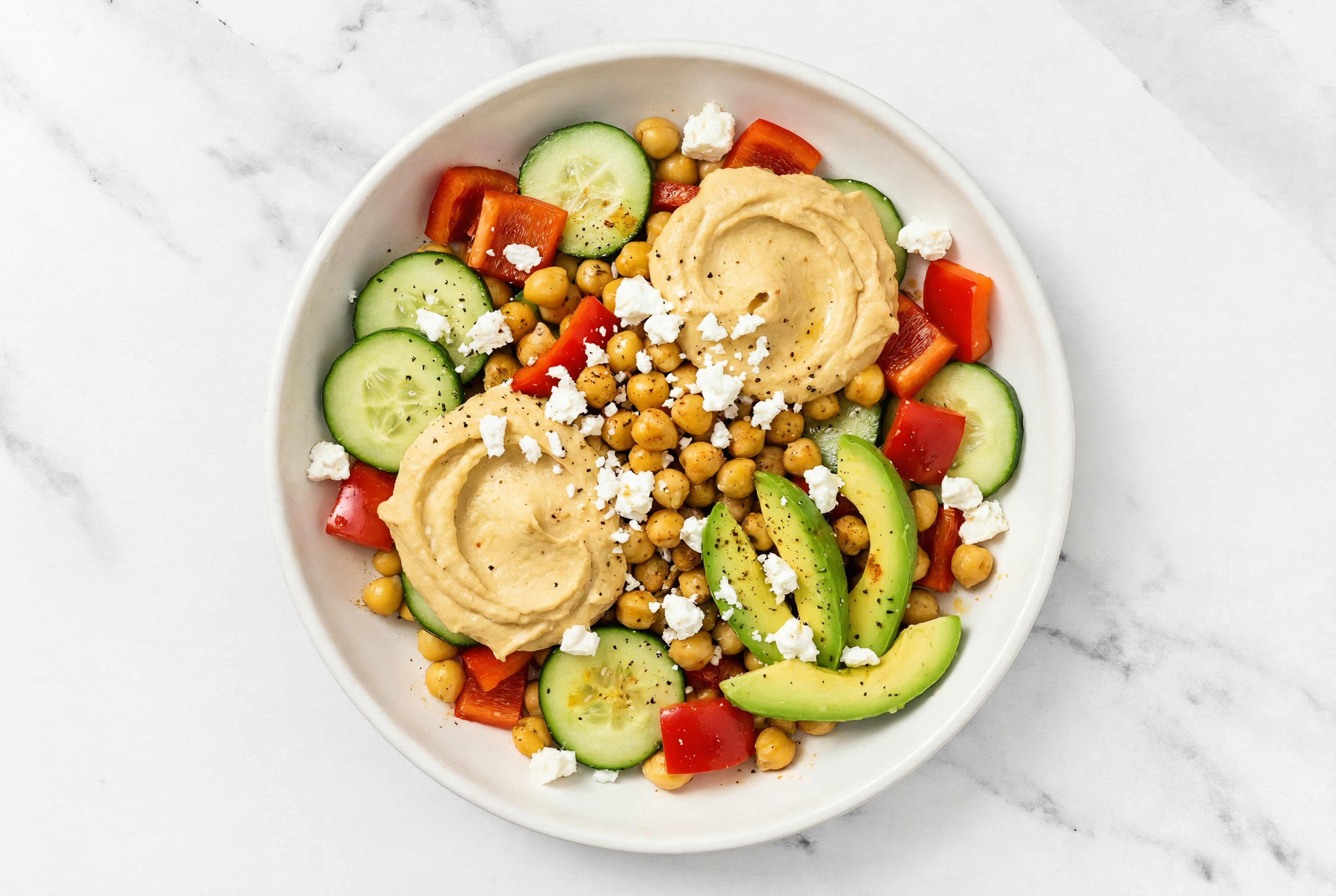 Caramelized Chickpea Feta Garden Bowl