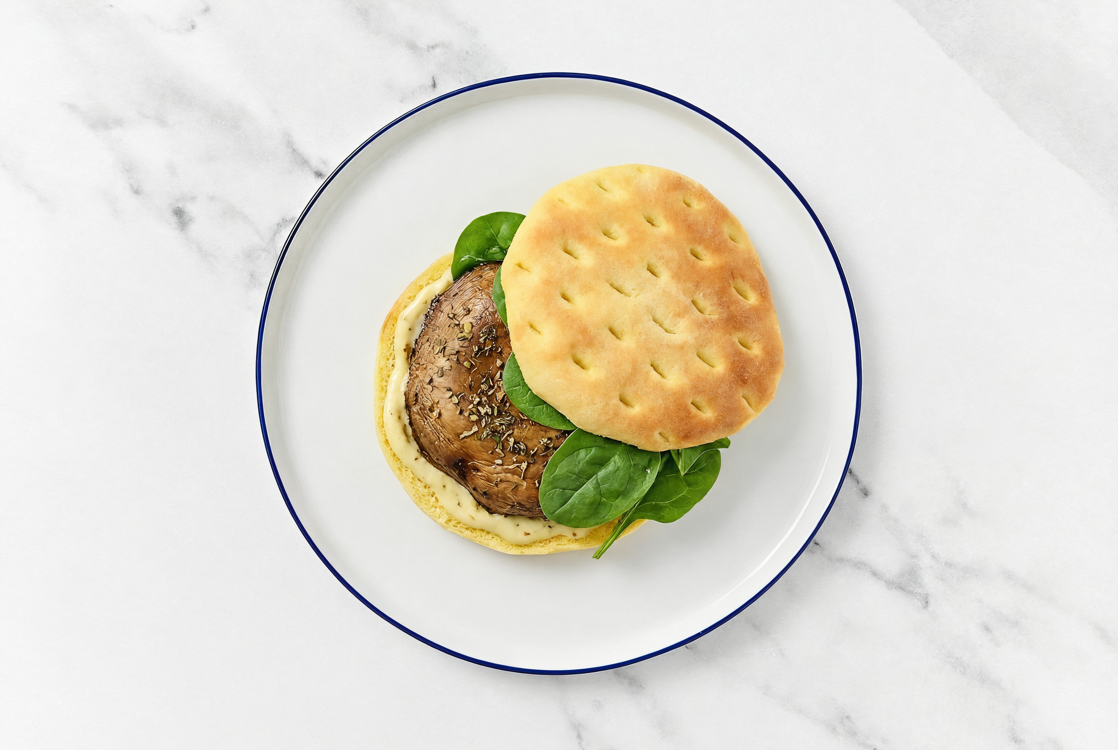  Portabella Mushroom on Brioche with Honey Mustard Sauce + Baby Spinach