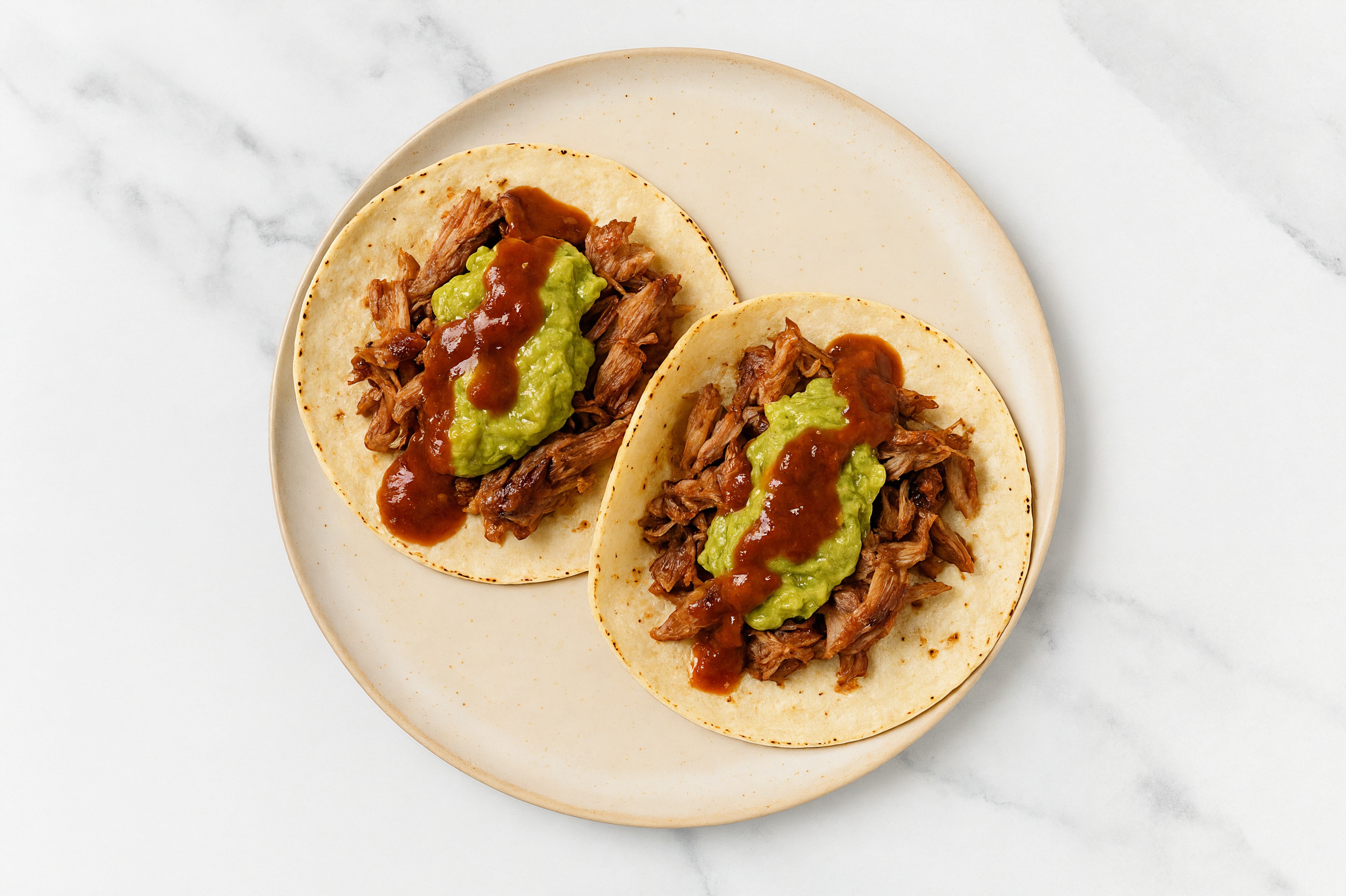 Herby Kalua Pork + Guac Tacos