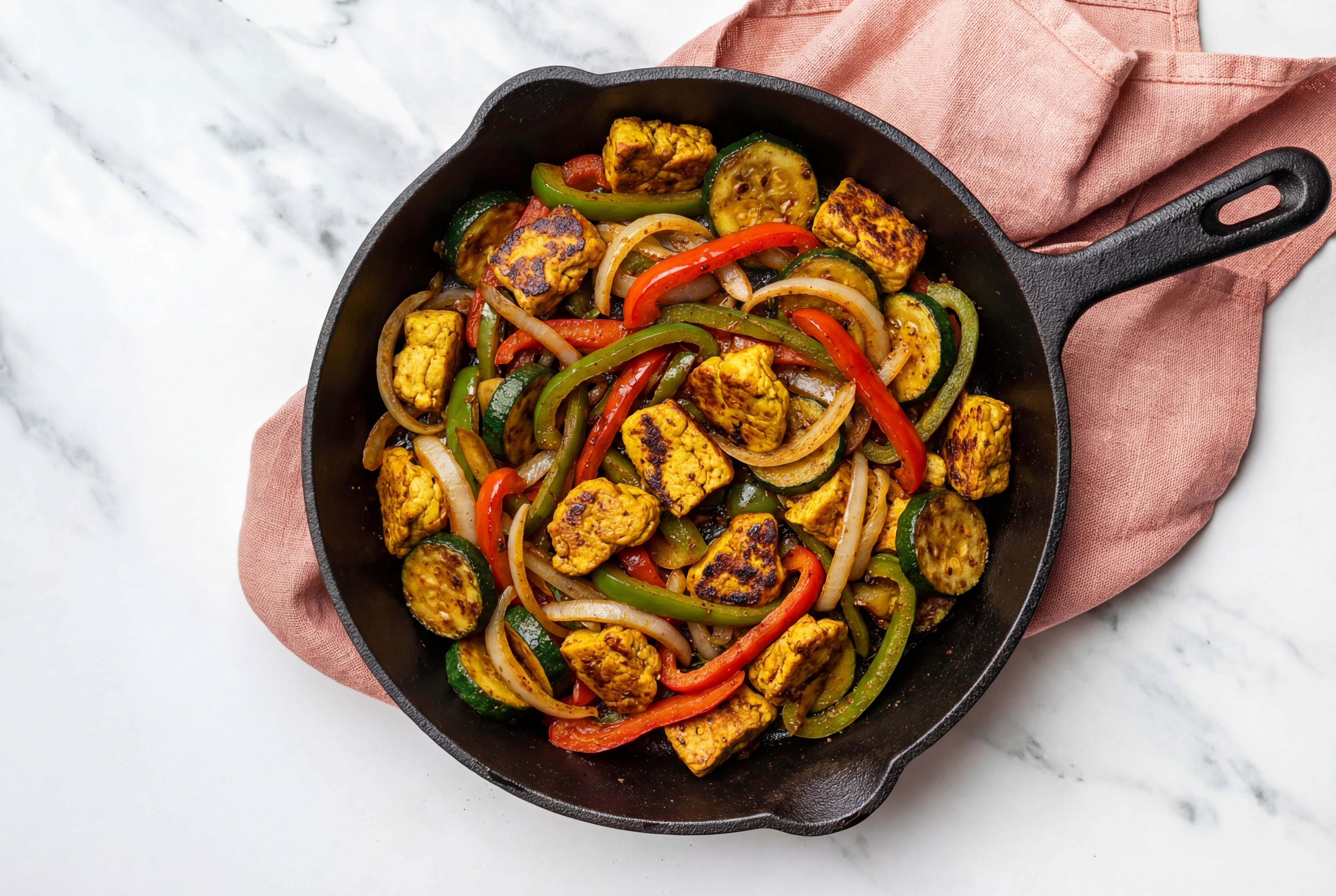  Lemongrass Tofu Nuggets + Blackened Mixed Veggies with Zucchini