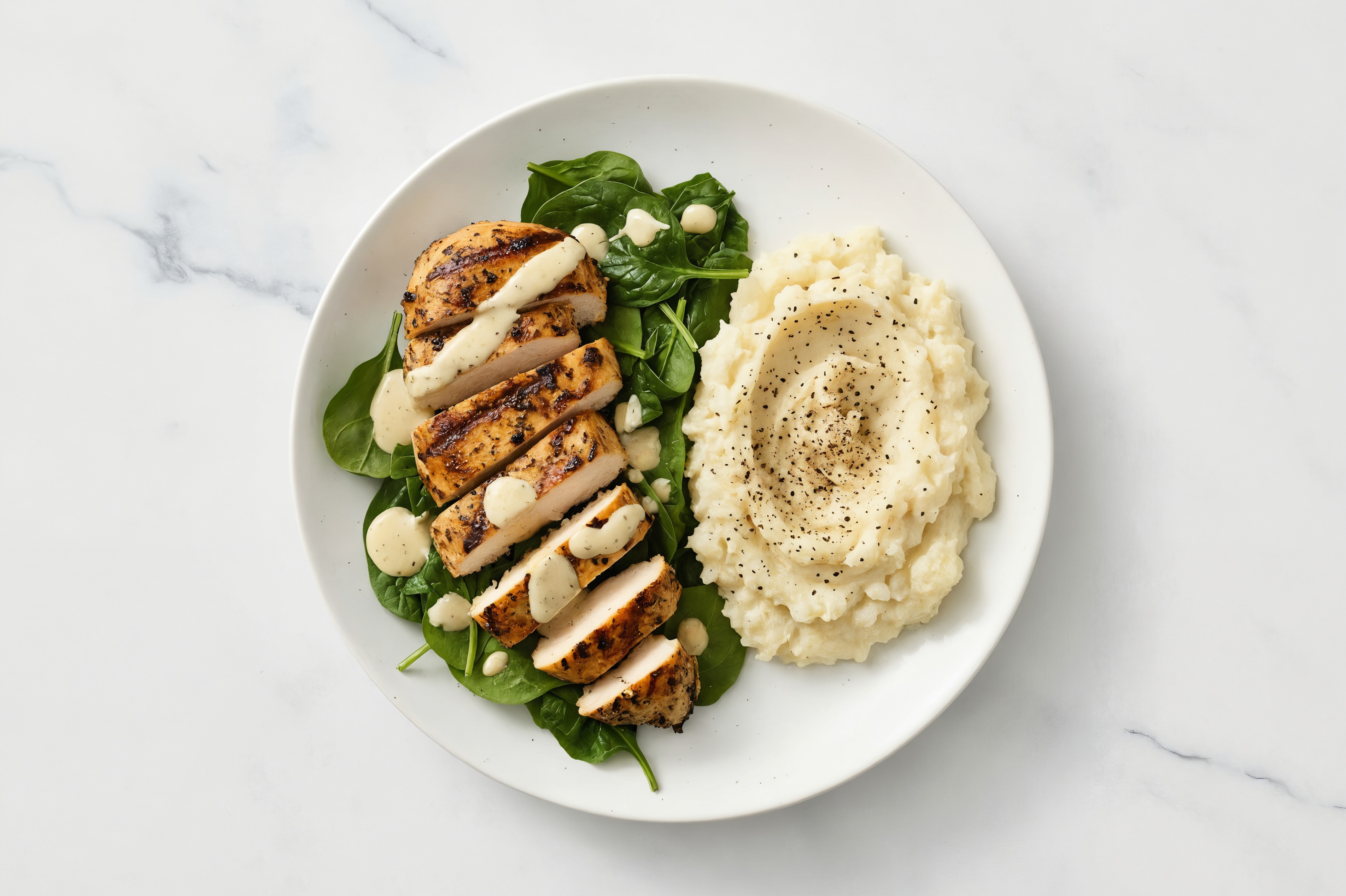 Caesar Grilled Mediterranean Chicken Breast + Cauliflower Mash