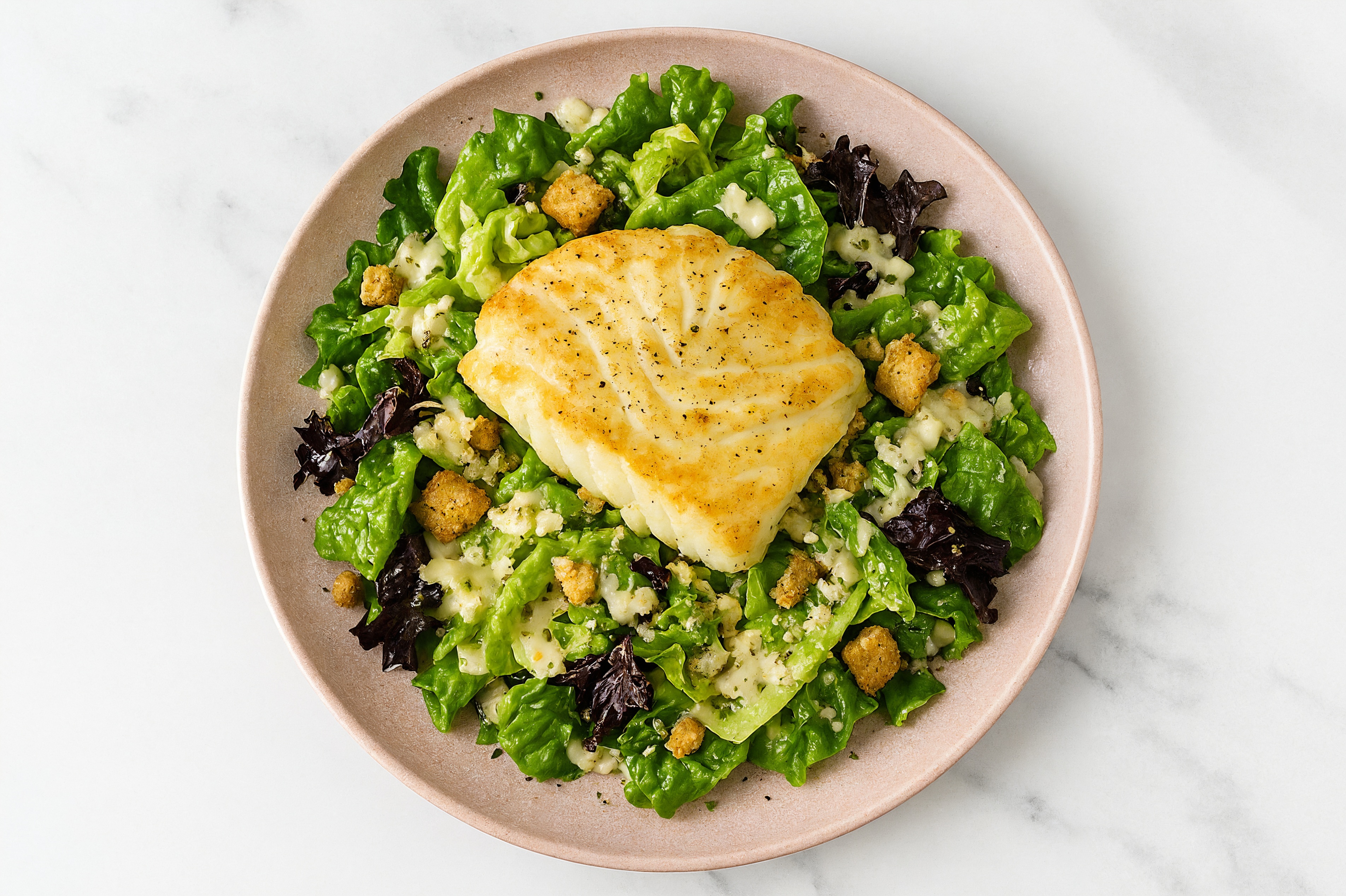 Little Champagne Kit Gem Salad with Air Fryer Halibut