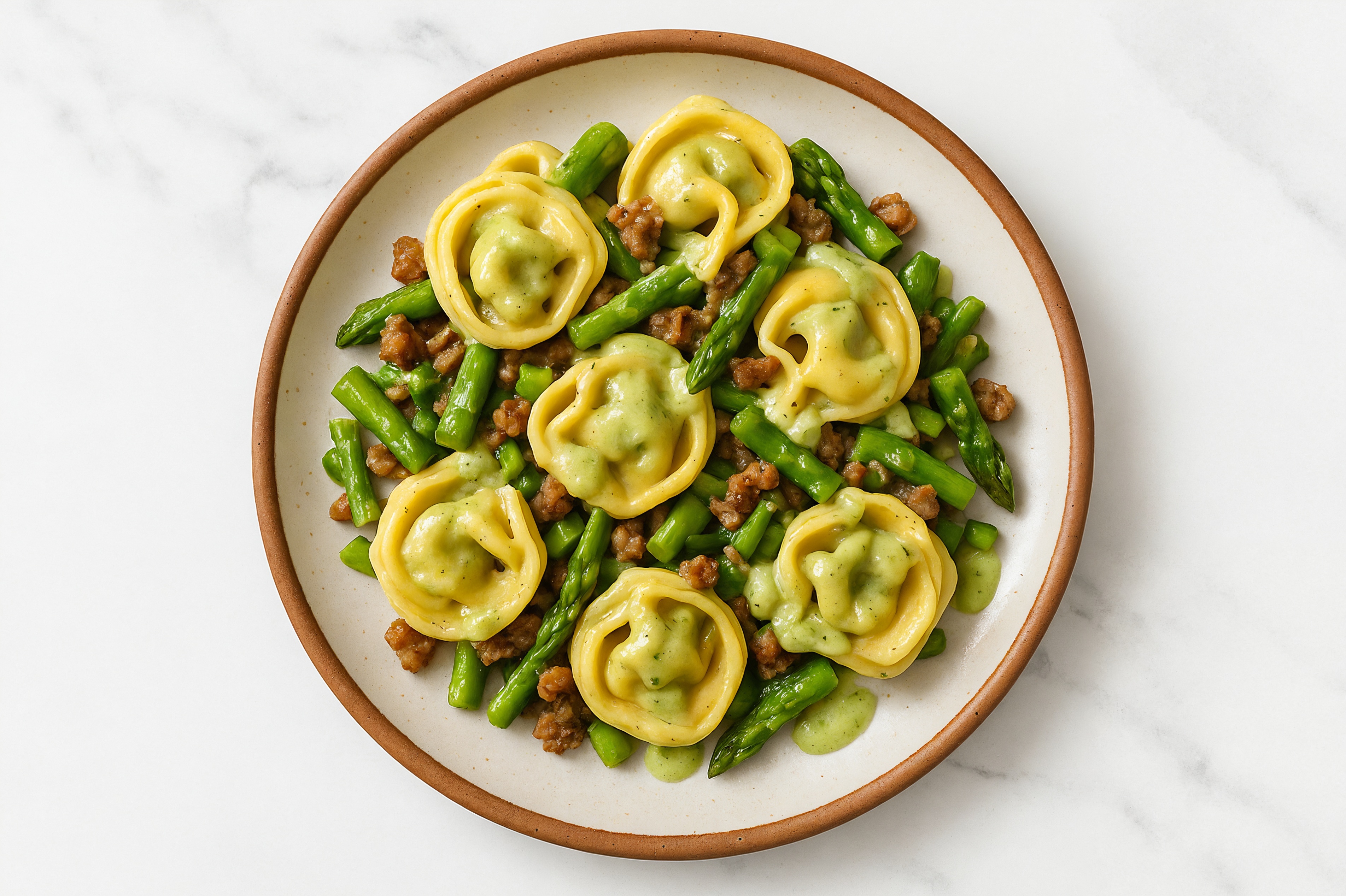 Green Goddess Asparagus + Sausage Tortellini
