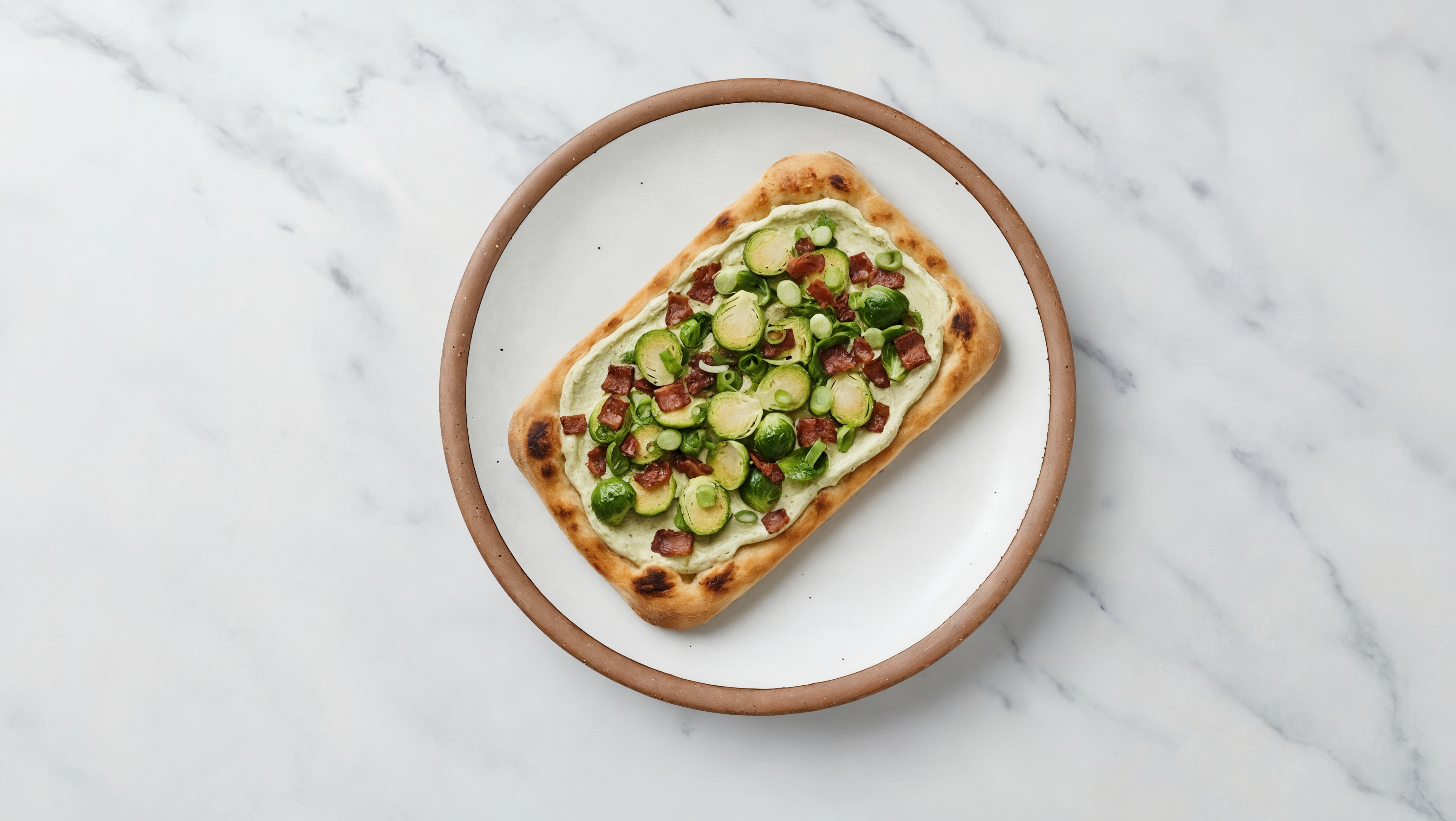 Creamy Brussels + Applewood Smoked Pork Bacon Herb White Sauce Pie