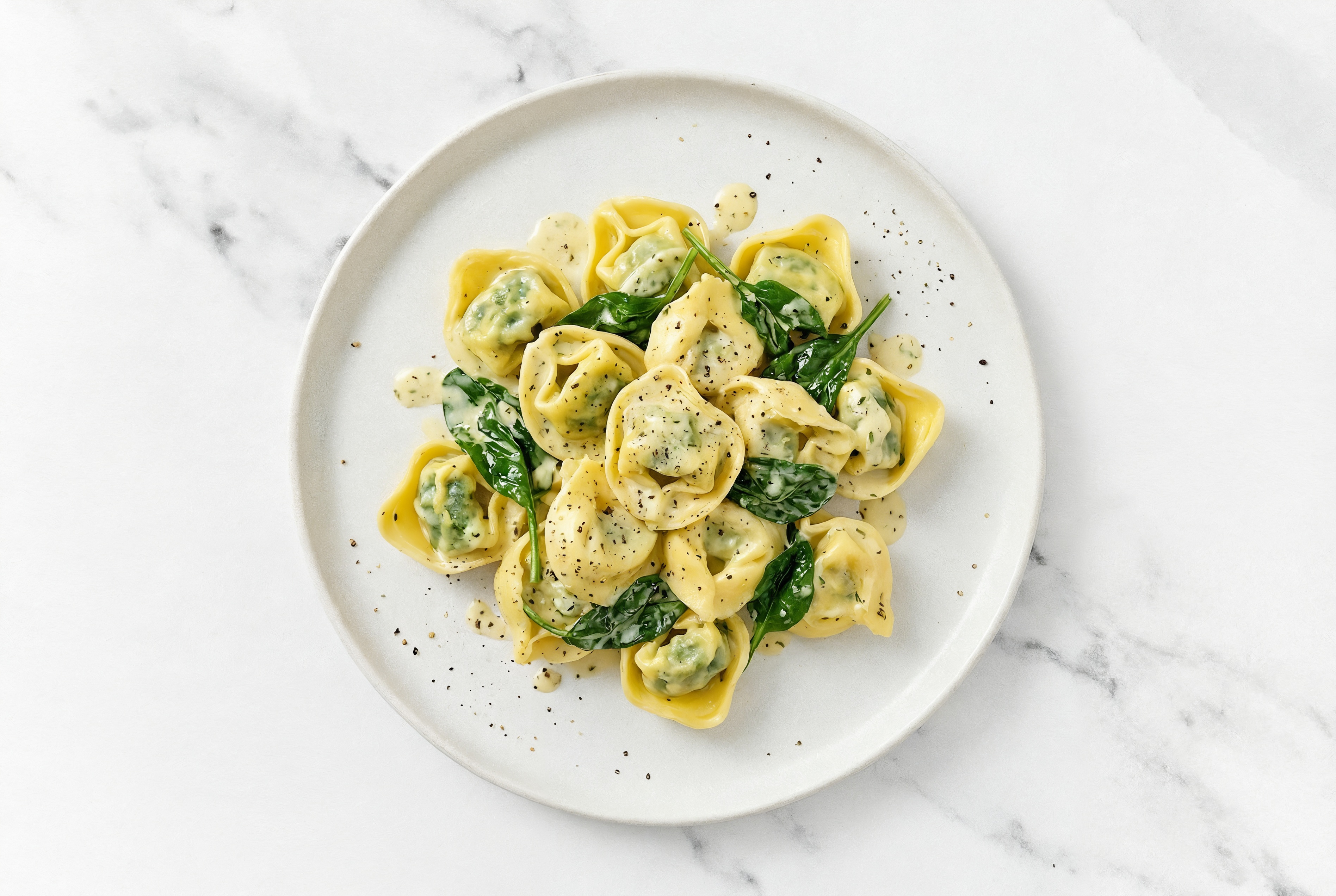 Cheese Tortellini + Spinach Herb Cream
