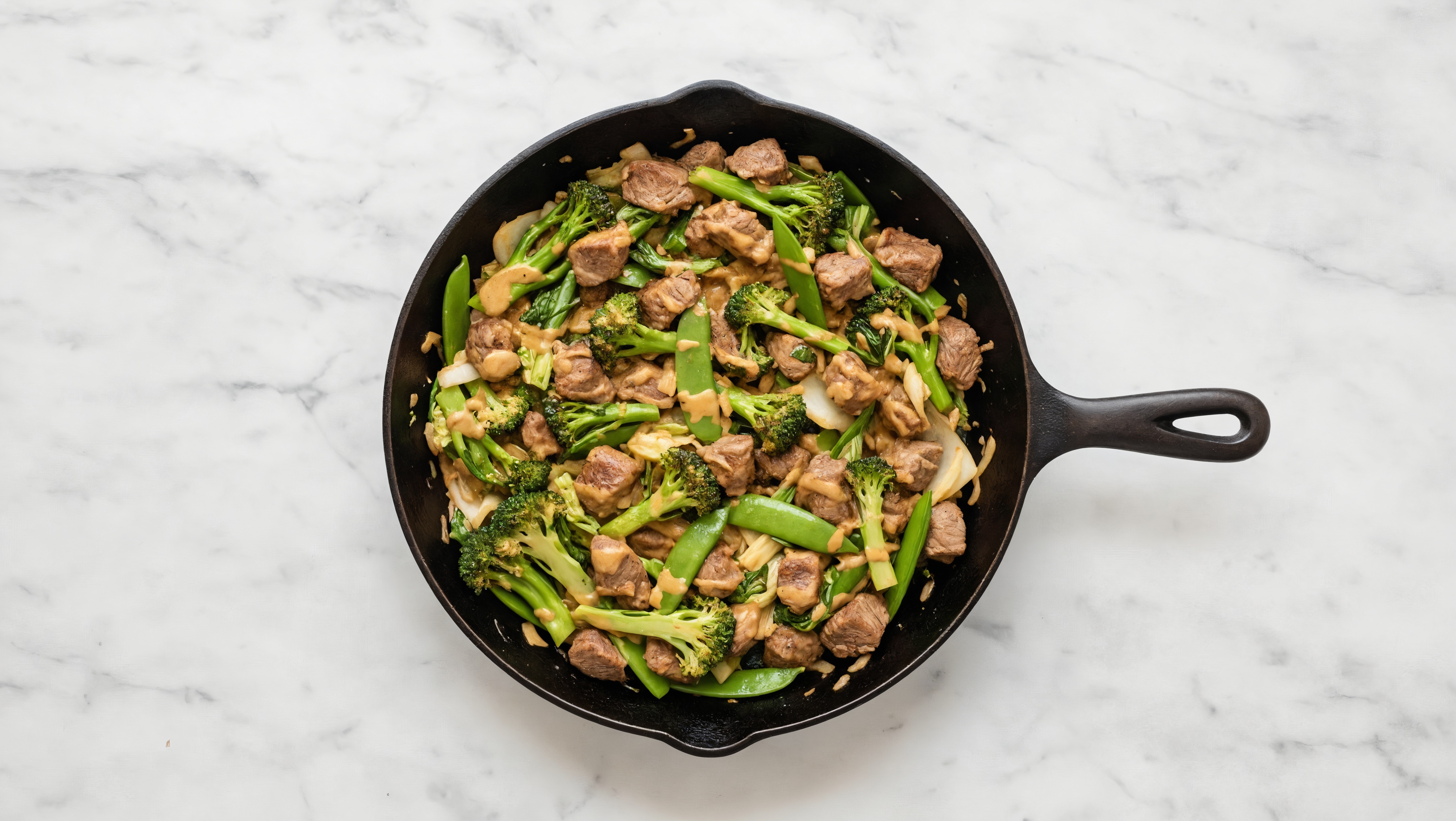 Thai Peanut Bison Stir-Fry with Broccoli & Bok Choy