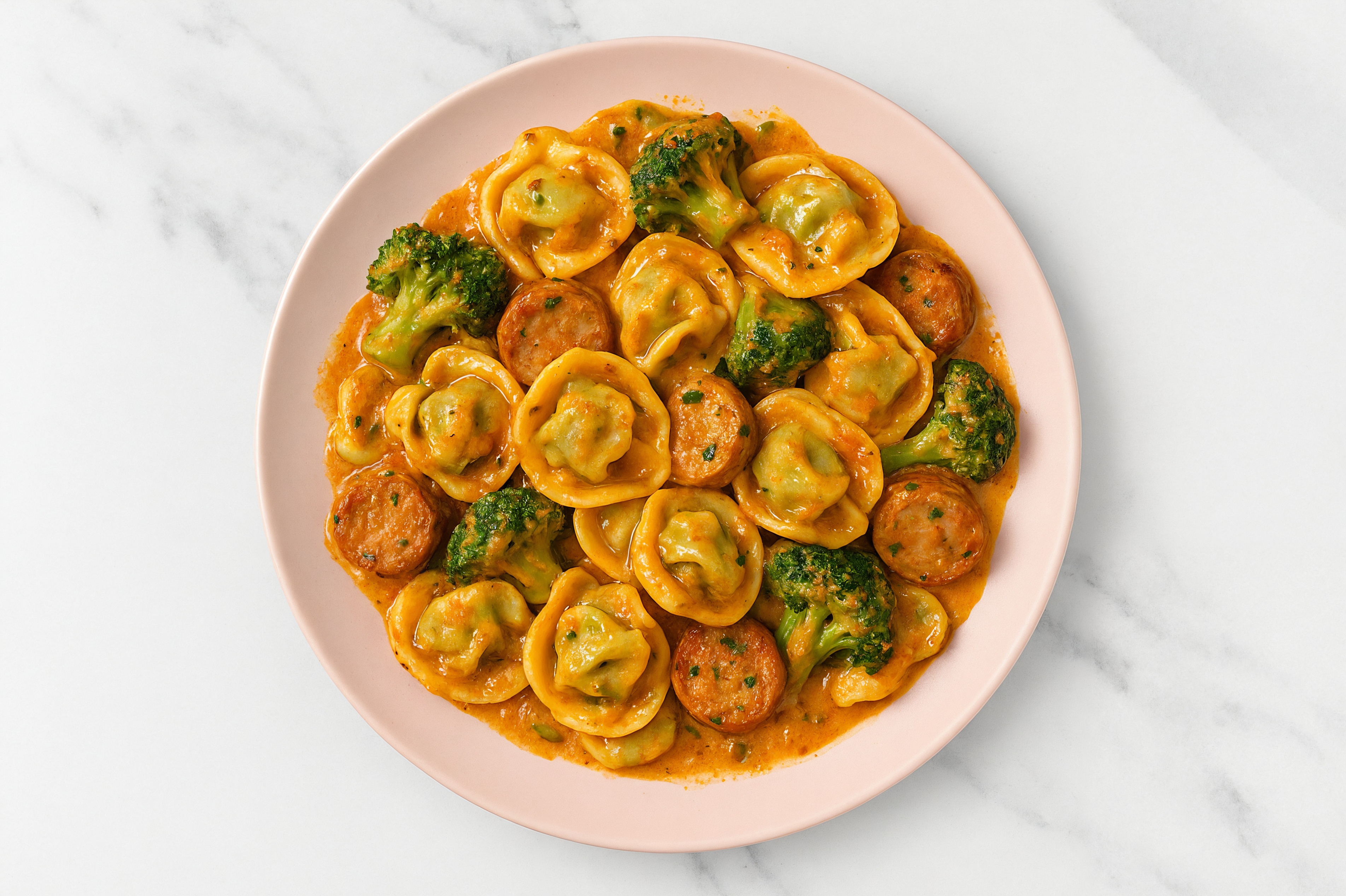 Vodka Tortellini with Chicken Sausage & Broccoli
