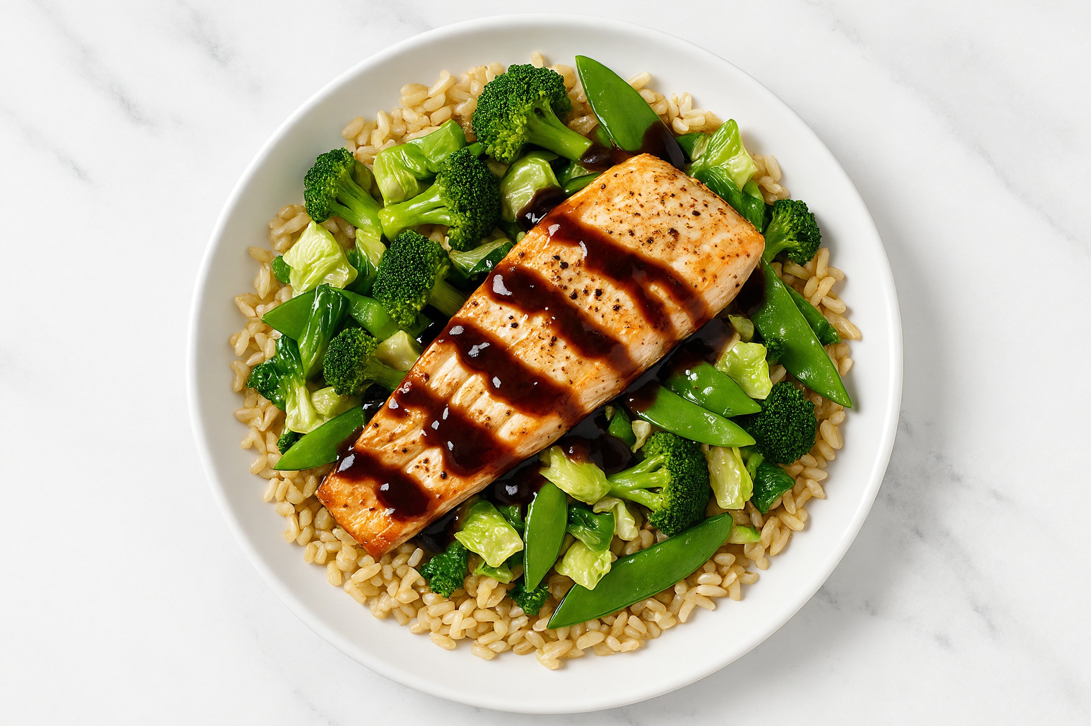 Sweet Teriyaki Trout + Organic Brown Rice Bowl with Bok Choy