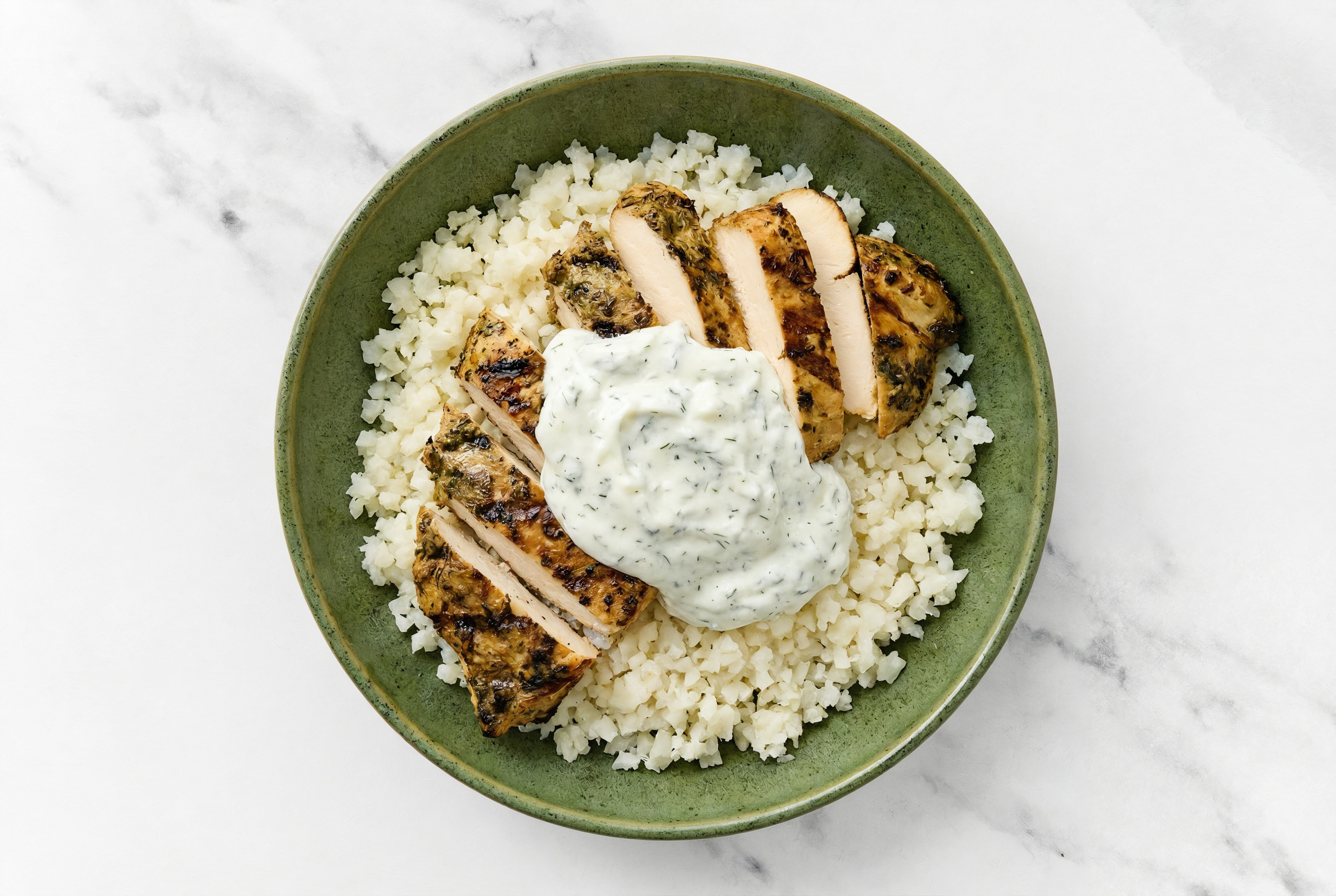 Tzatziki Mediterranean Grilled Chicken Breast + Cauli Rice Bowl