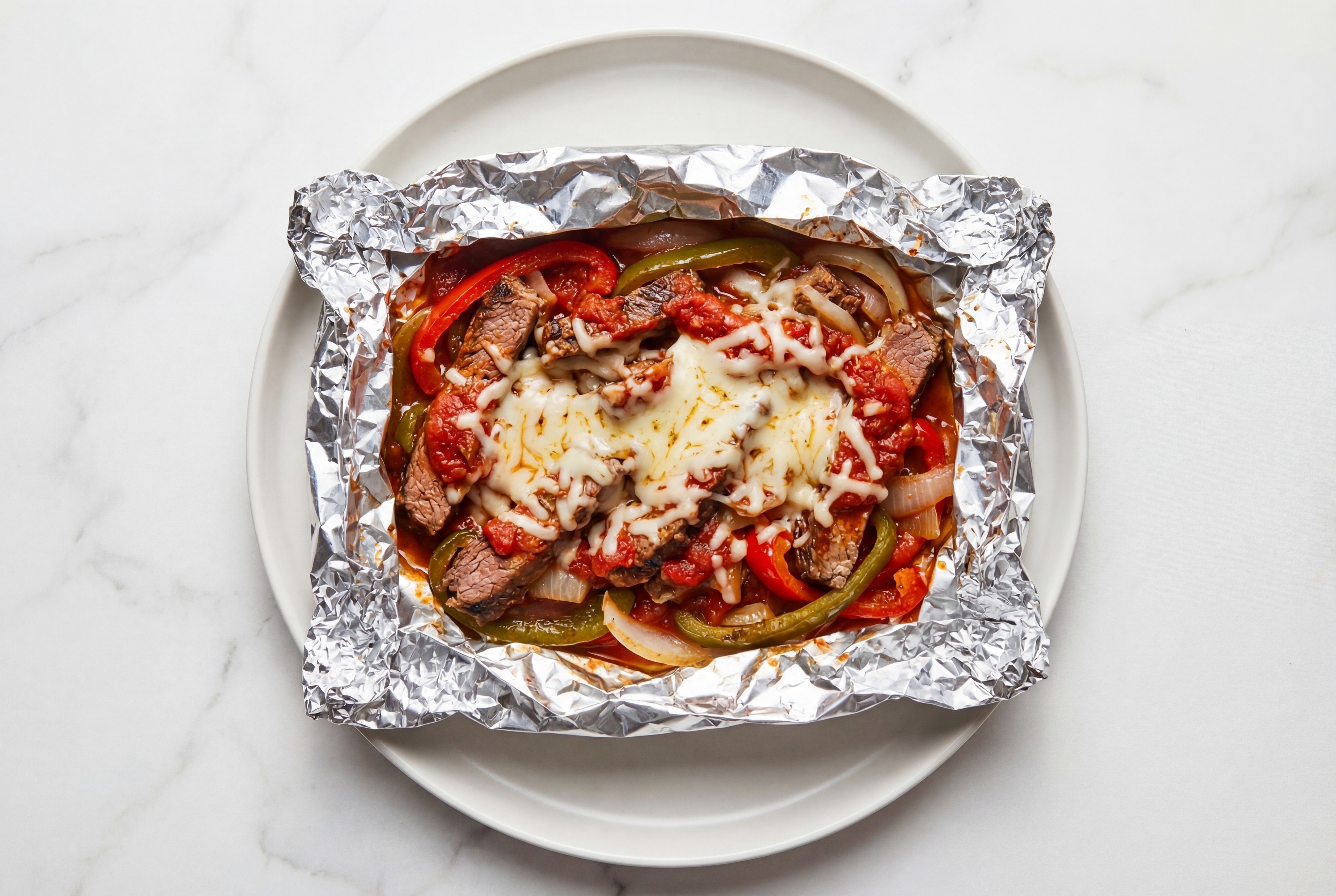 Roast + Ready Italian Cheesesteak with Rosemary Garlic Beef Flank Steak