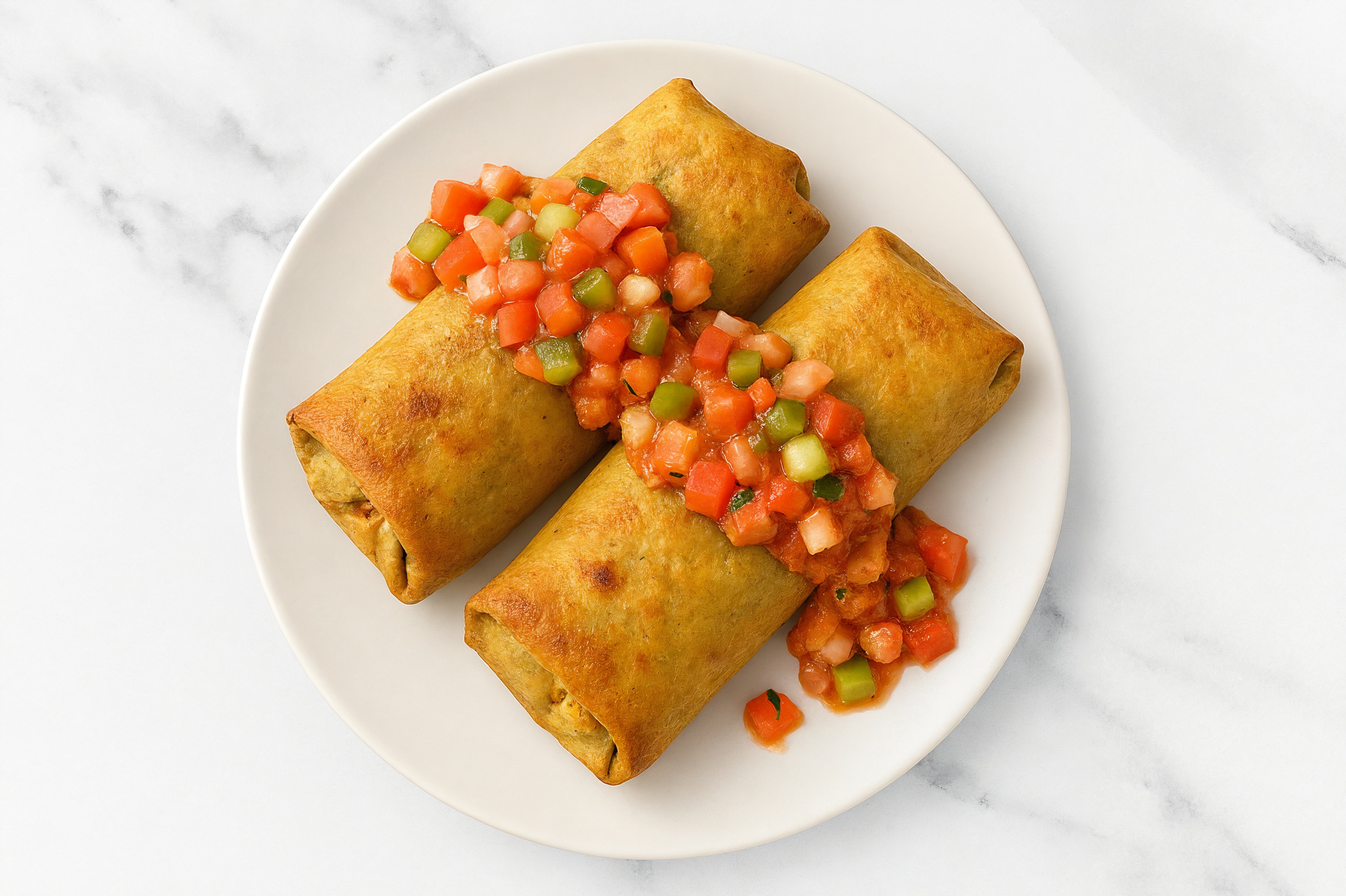  Mediterranean Mash-Up Tandoori Chicken Chimichangas