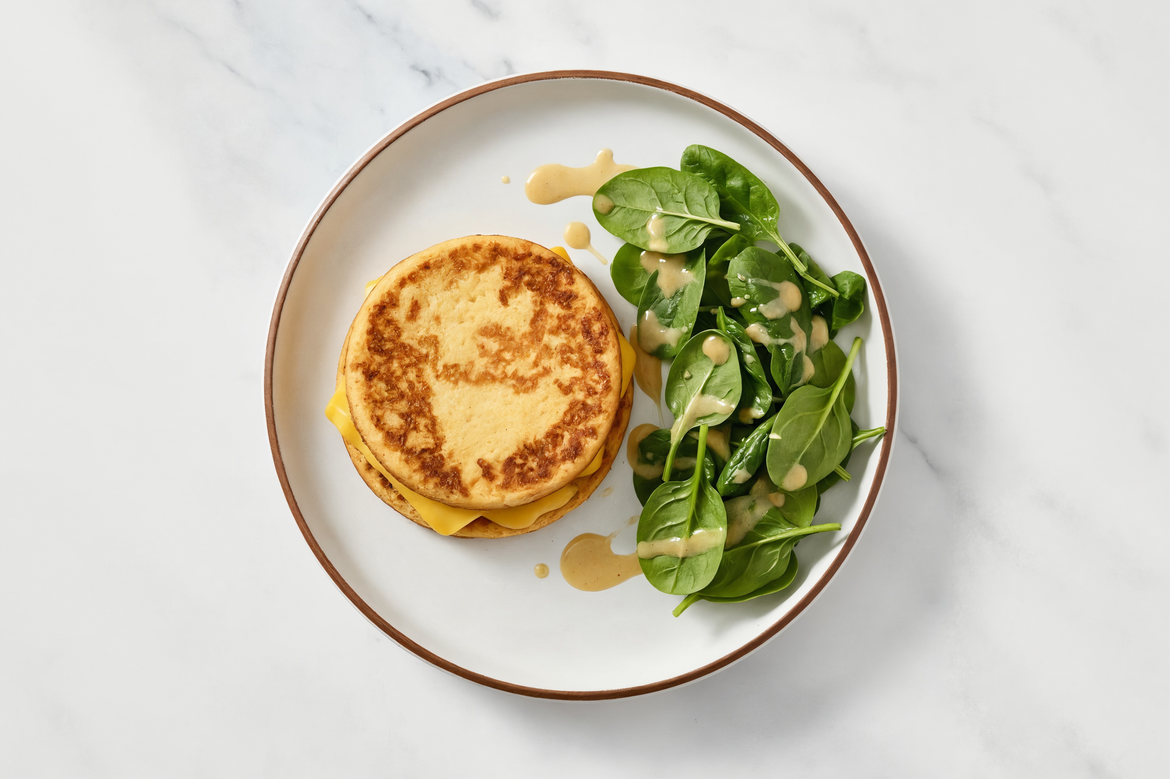 Herby Vegan Grilled Cheese + Side Salad with Baby Spinach
