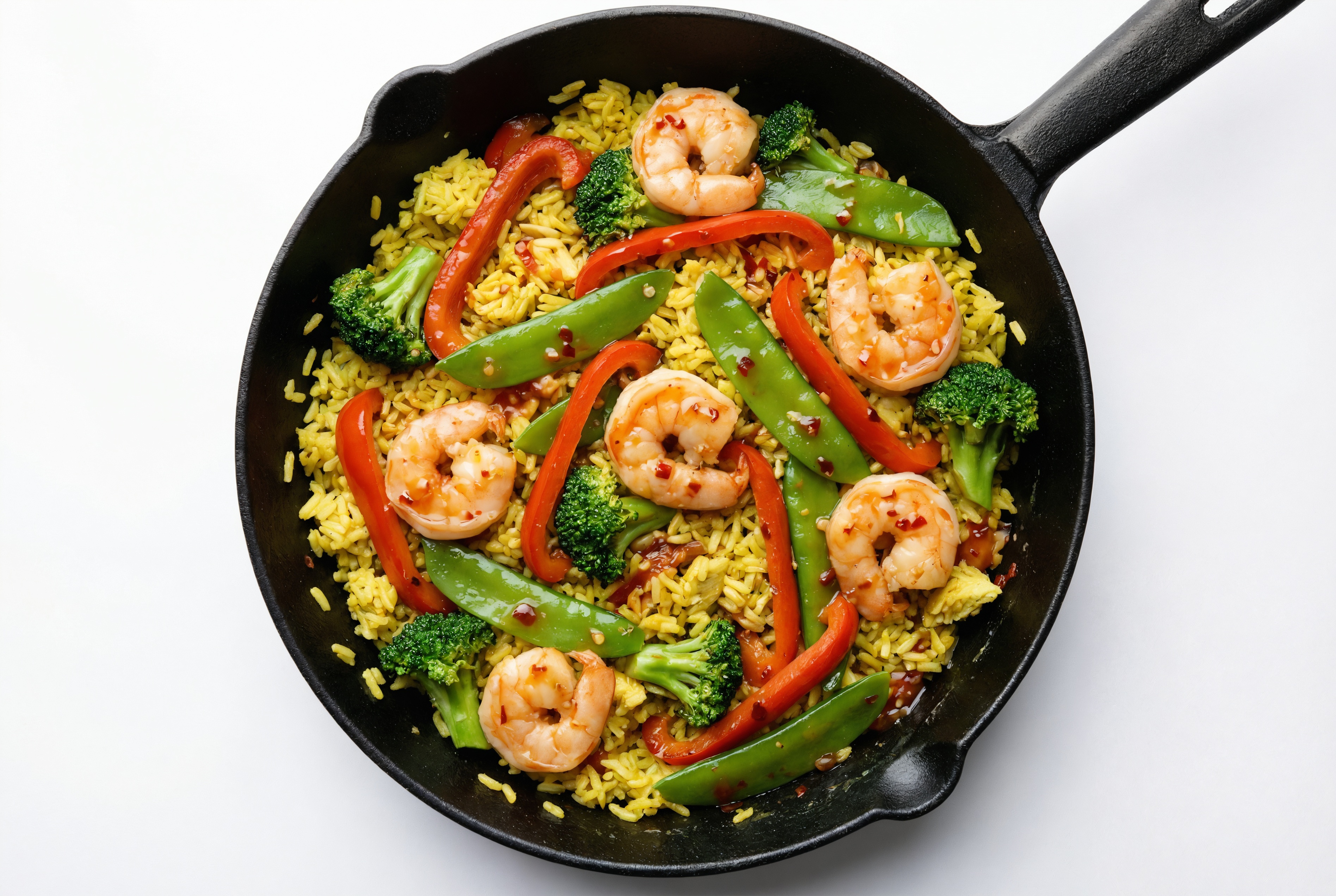 Sweet Chili Lime Jumbo Shrimp with Bok Choy Mix + Bell Organic Pepper over Chicken & Herb Rice