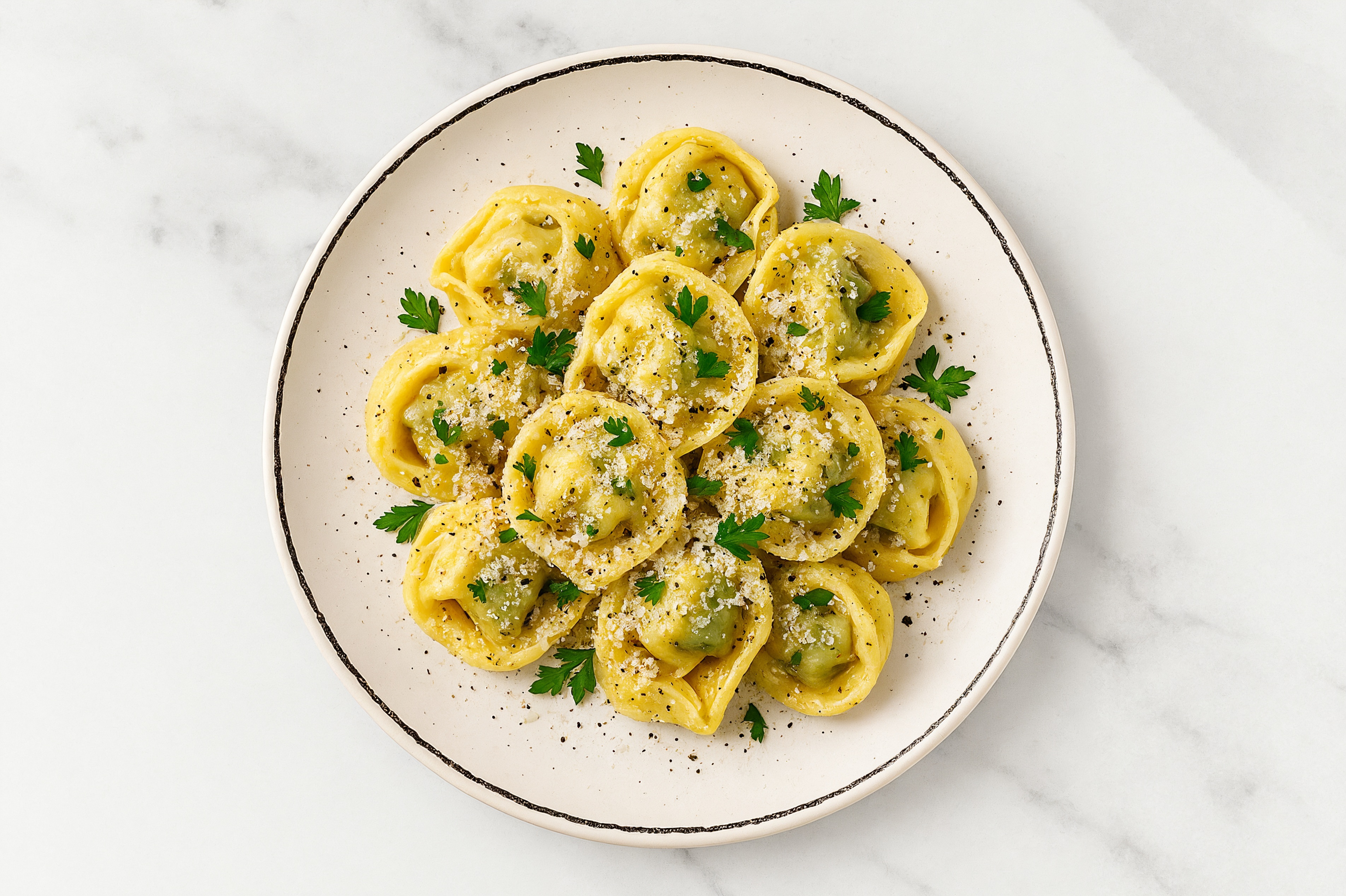 Easy Tortellini Cacio e Pepe with Grated Parmesan Cheese