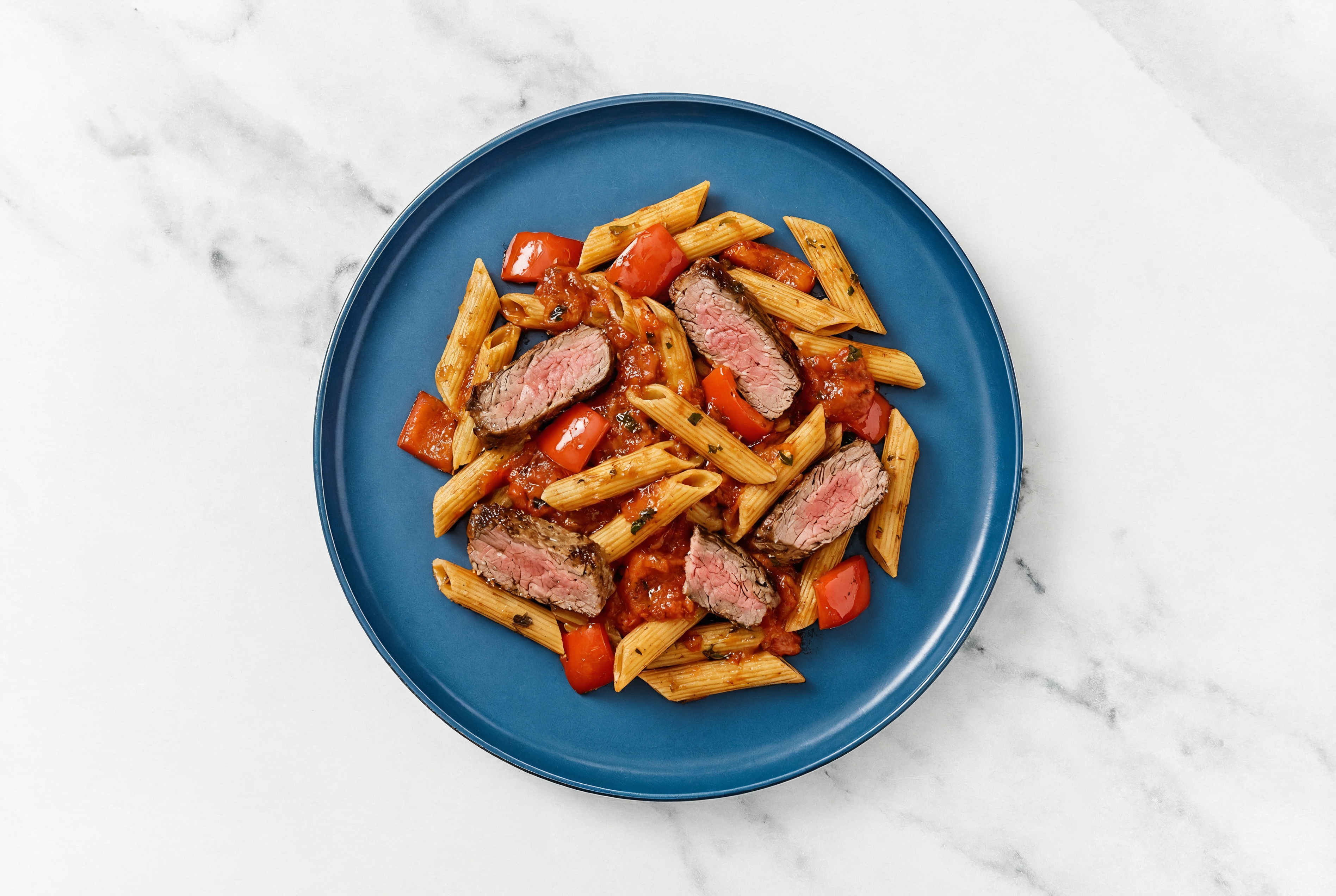 Sirloin Steak Fajita Pasta with Sourdough Penne Rigate