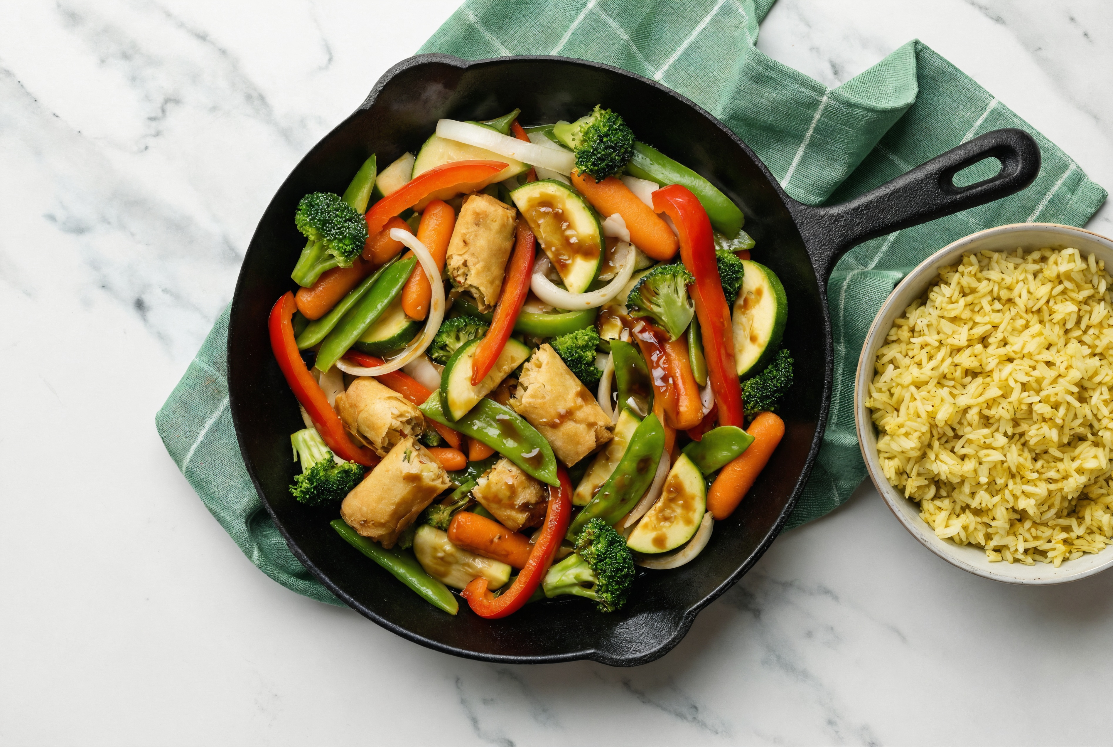 BBQ + Basil Spring Roll Rice Bowl