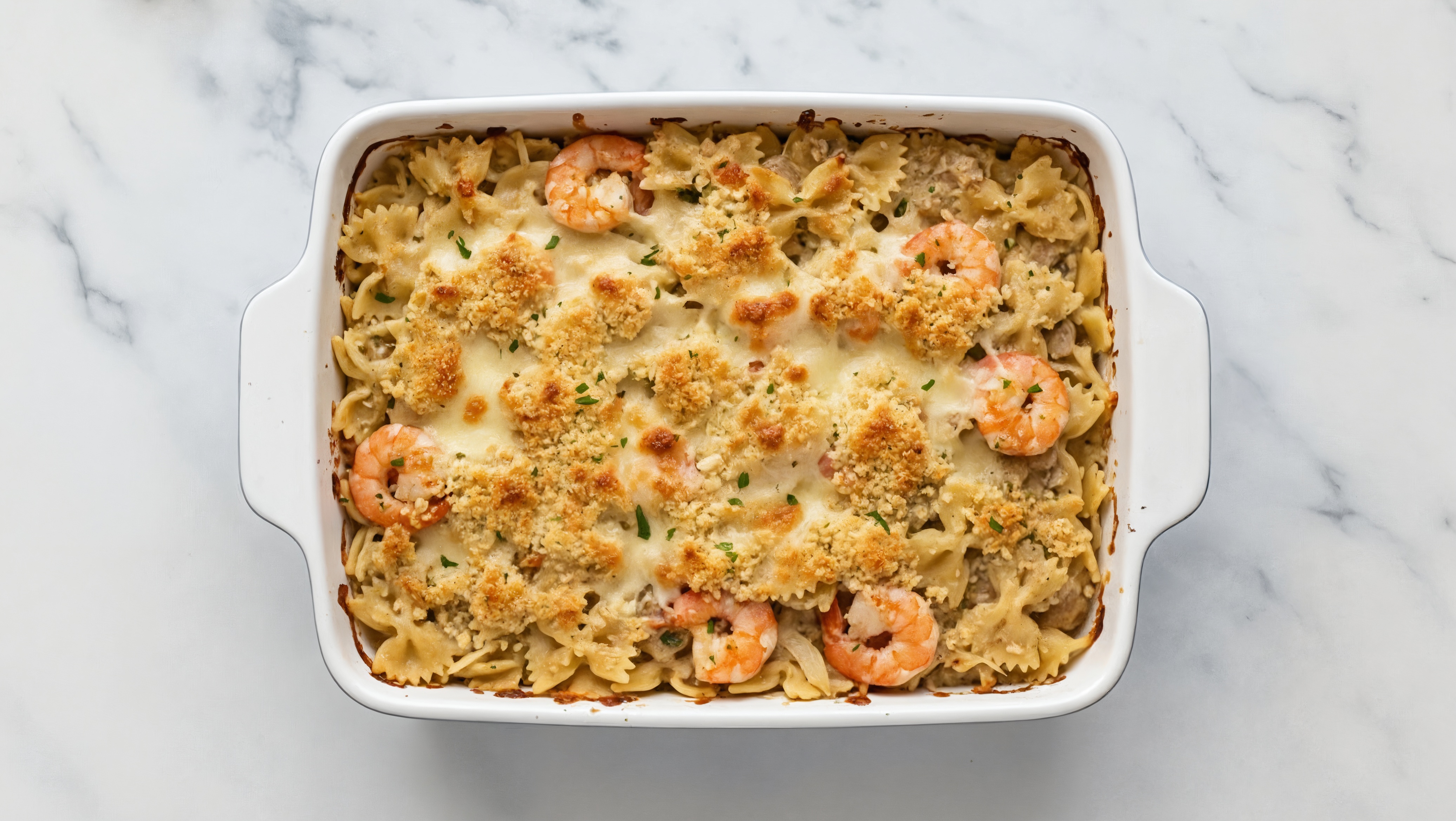 Creamy Rosemary Mushroom Truffle Sauce Shrimp Baked Mac 'n Cheese