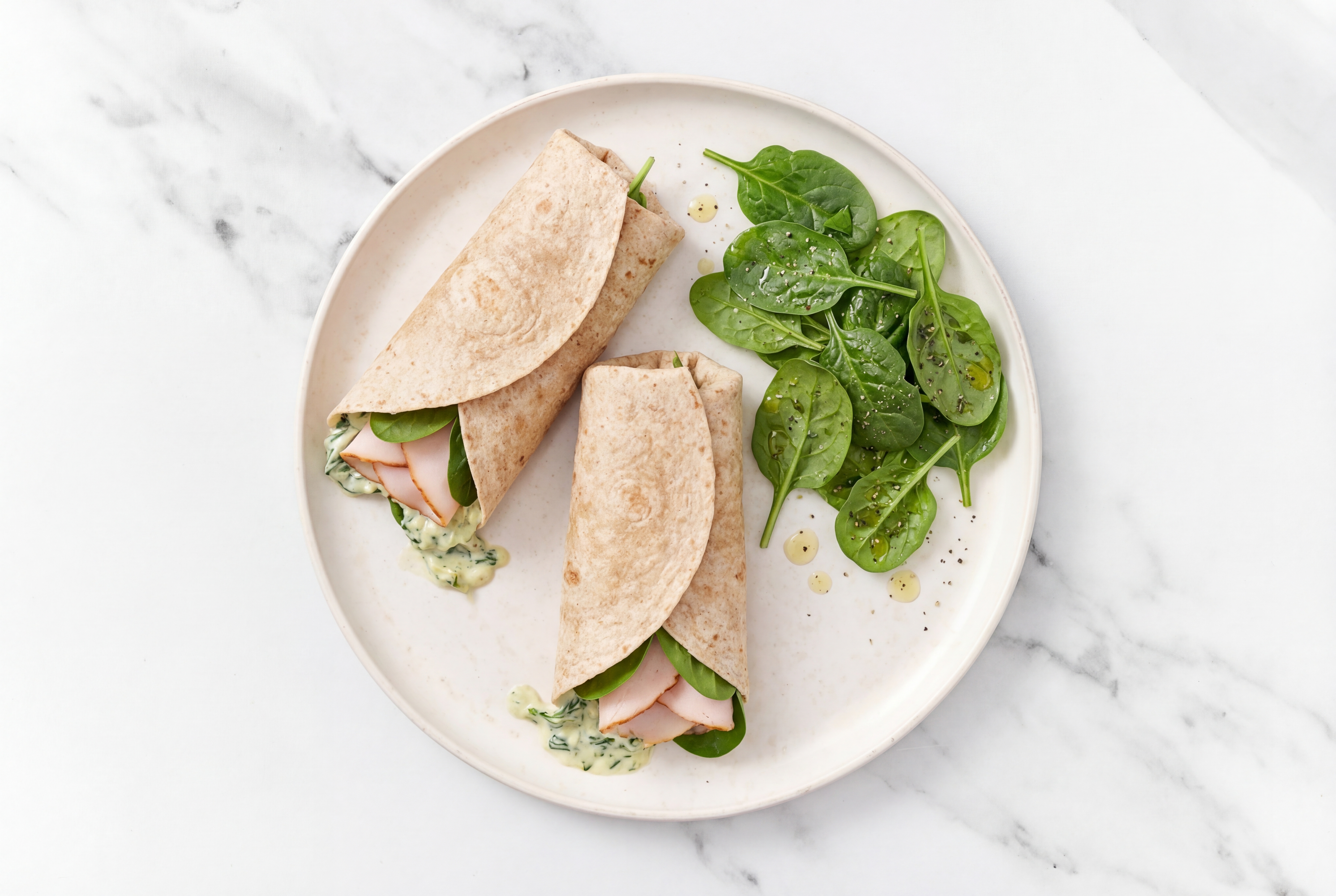 Spinach Artichoke Honey Roasted Turkey Breast Sliced Wrap
