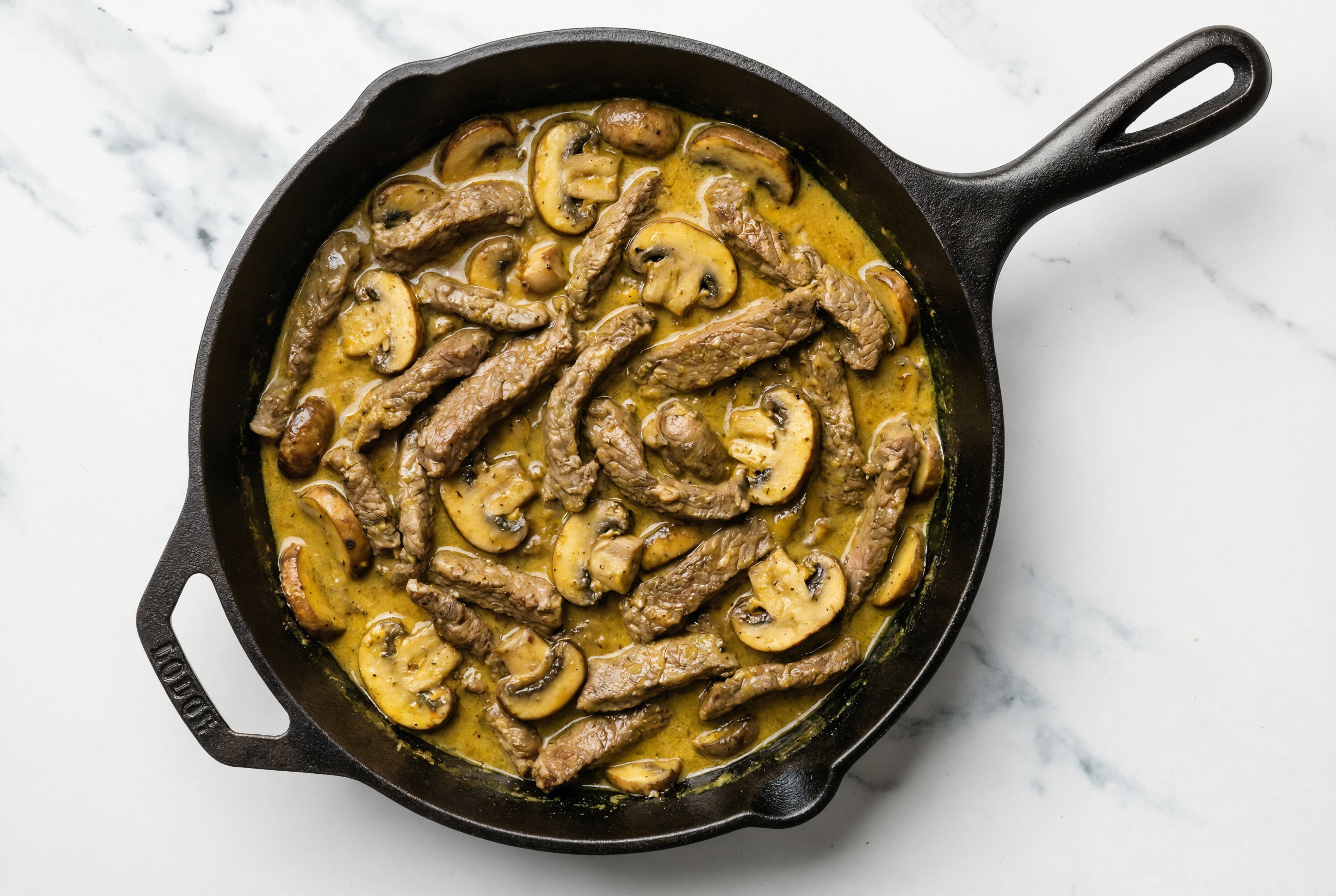 Coconut Curry Beef Strip Stir-Fry with Mushrooms