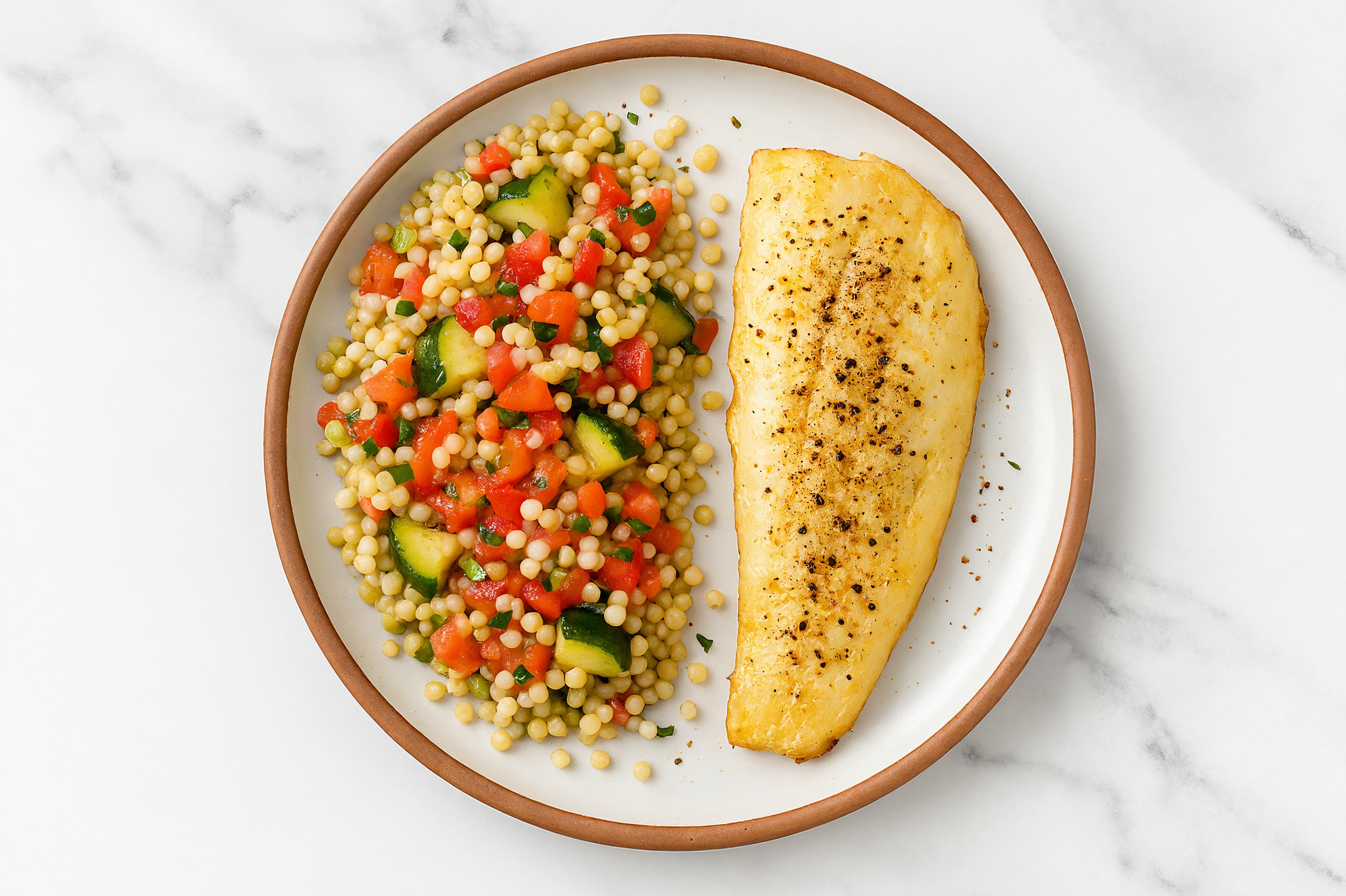 Pepper Cod + Fresh Fiesta Cous Cous