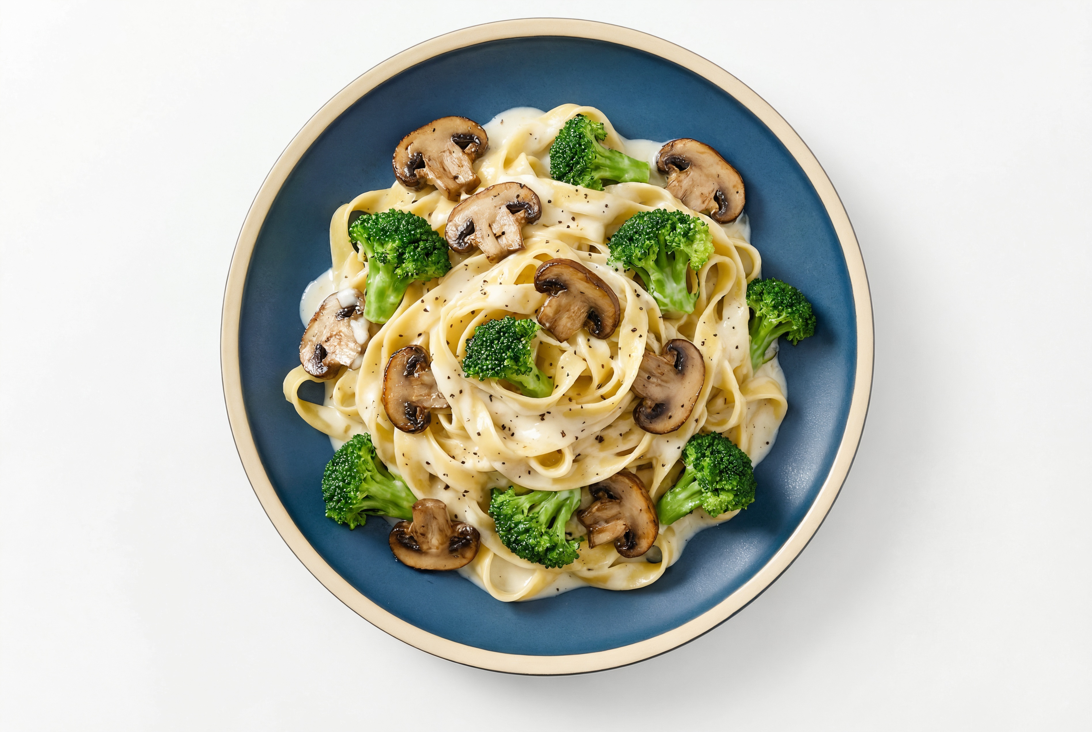 Organic Broccoli + Mushroom Tagliatelle Alfredo