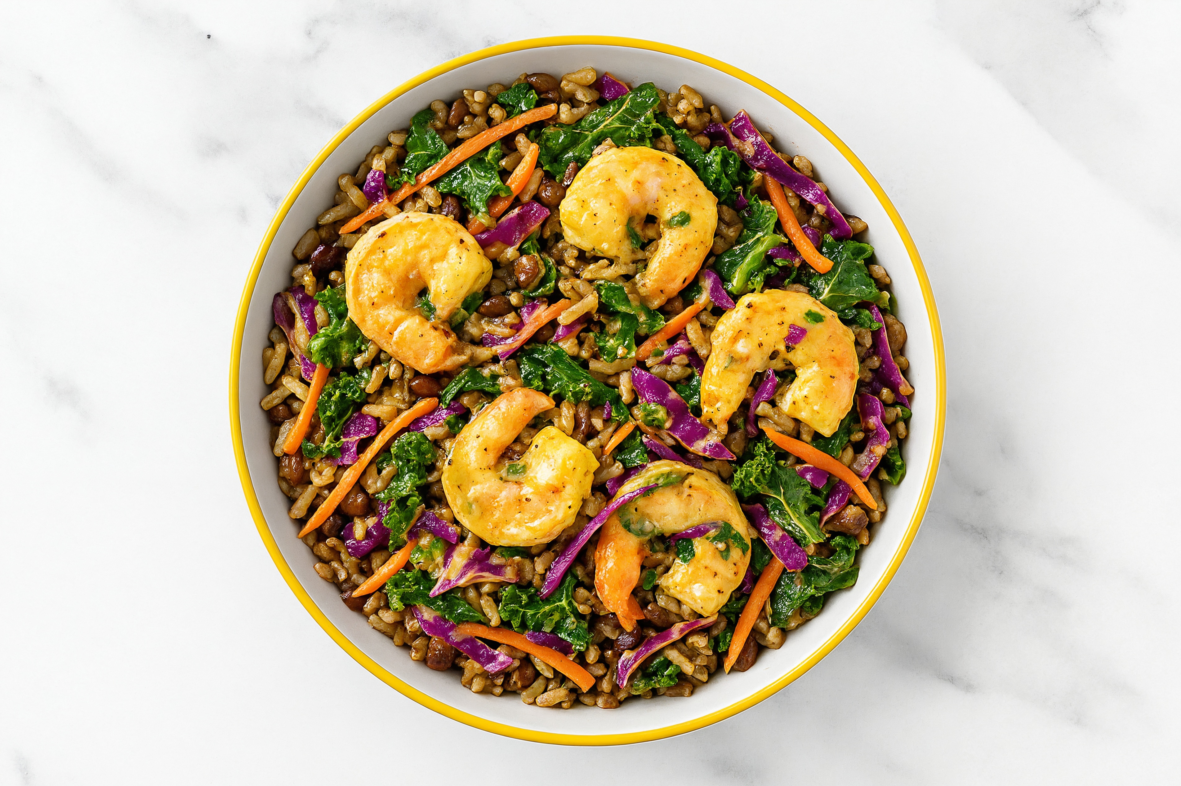 Honey Mustard Jumbo Shrimp Rainbow Protein Bowl