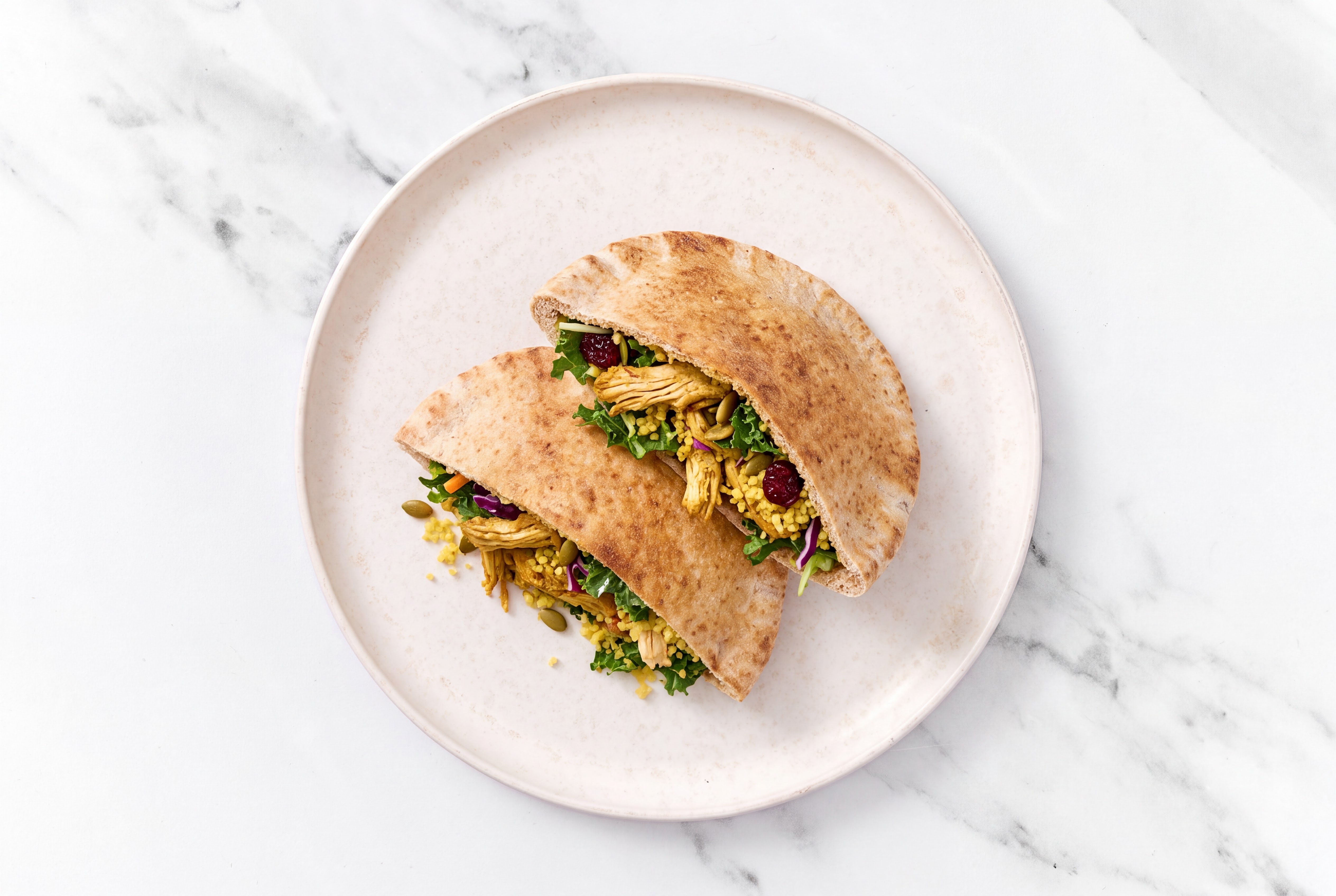 Chicken Shawarma + Sweet Kale Whole Grain Pita Pockets