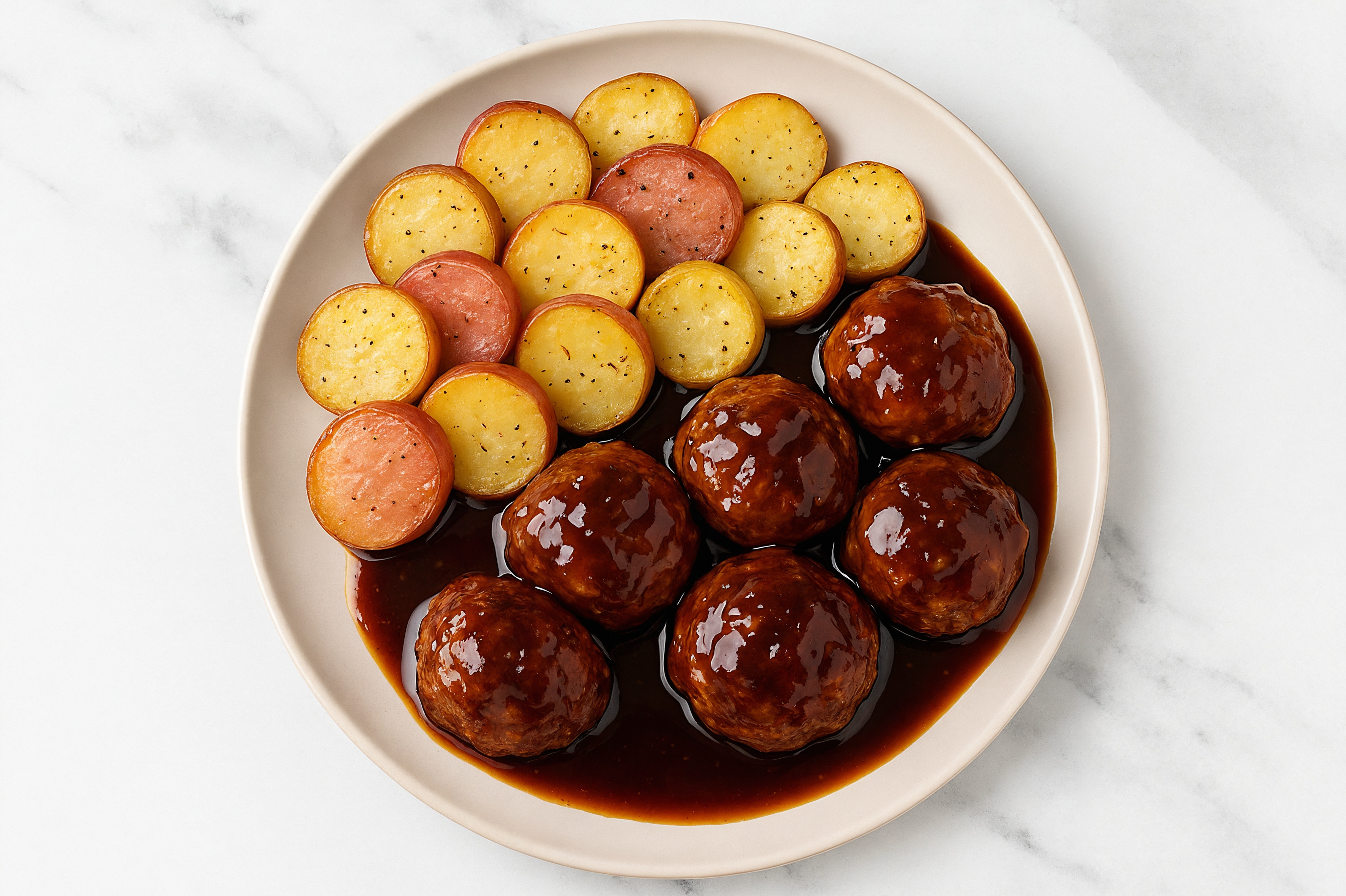 Teriyaki Baked Turkey Meatballs & Creamer Potatoes